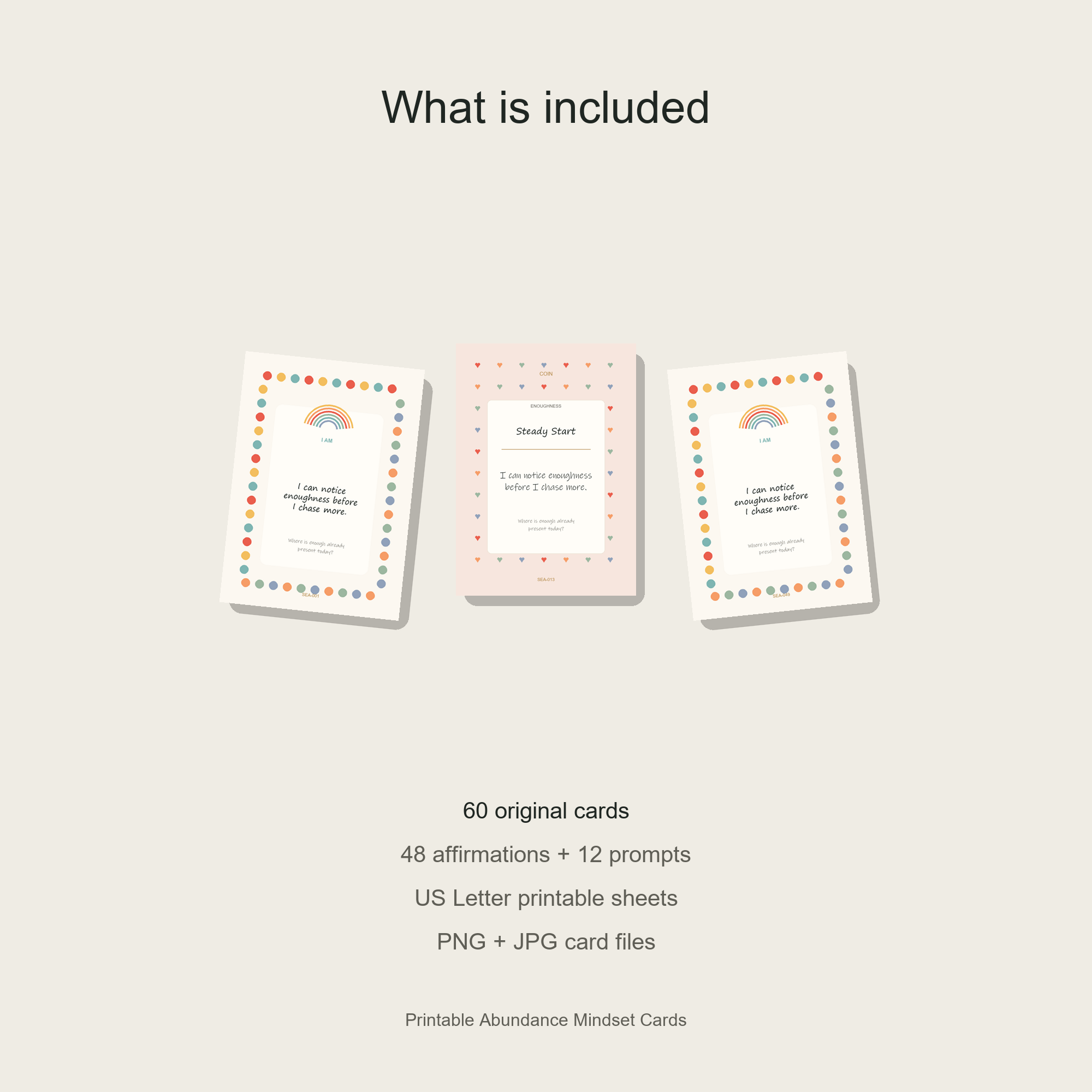 Printable Abundance Mindset Cards preview