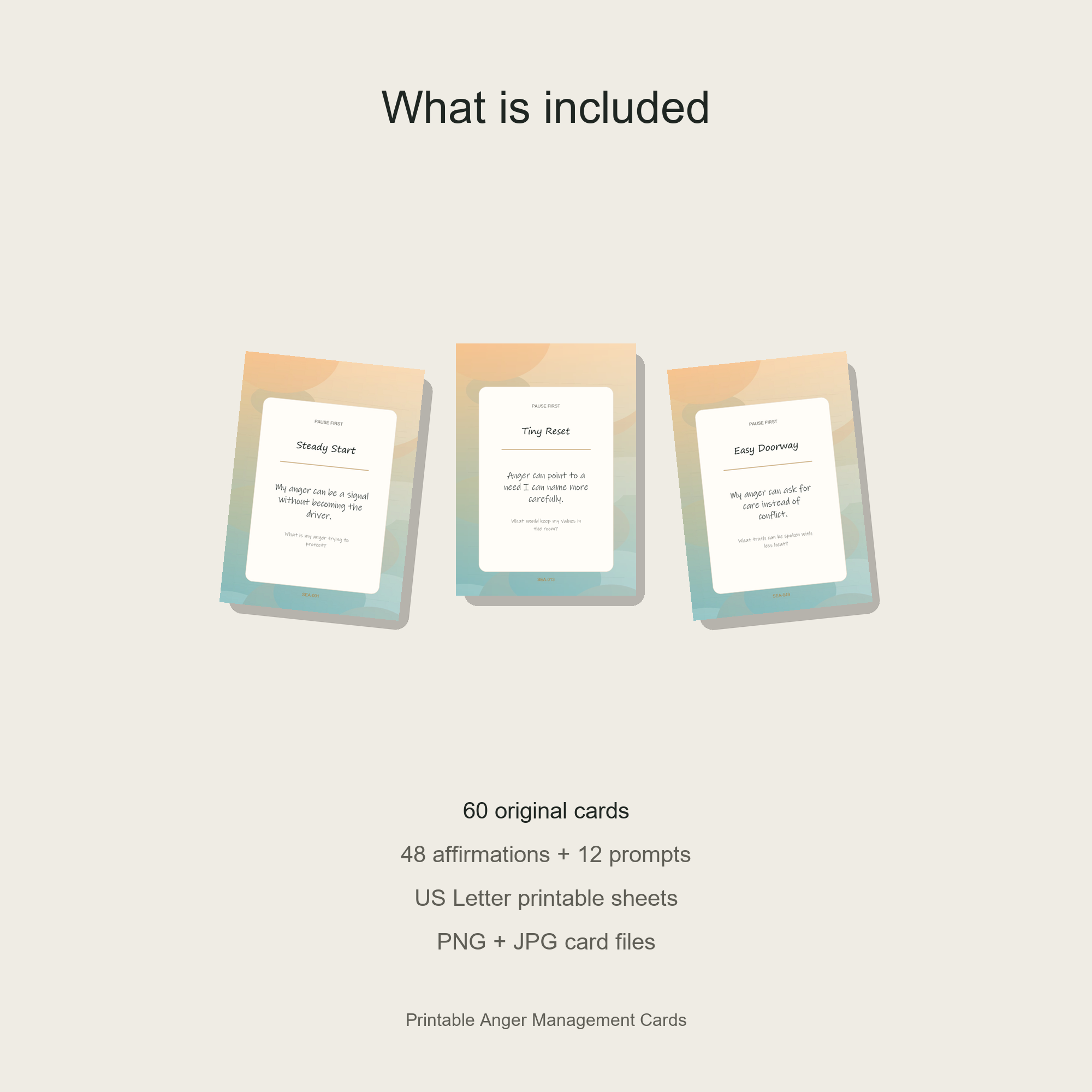 Printable Anger Management Cards preview
