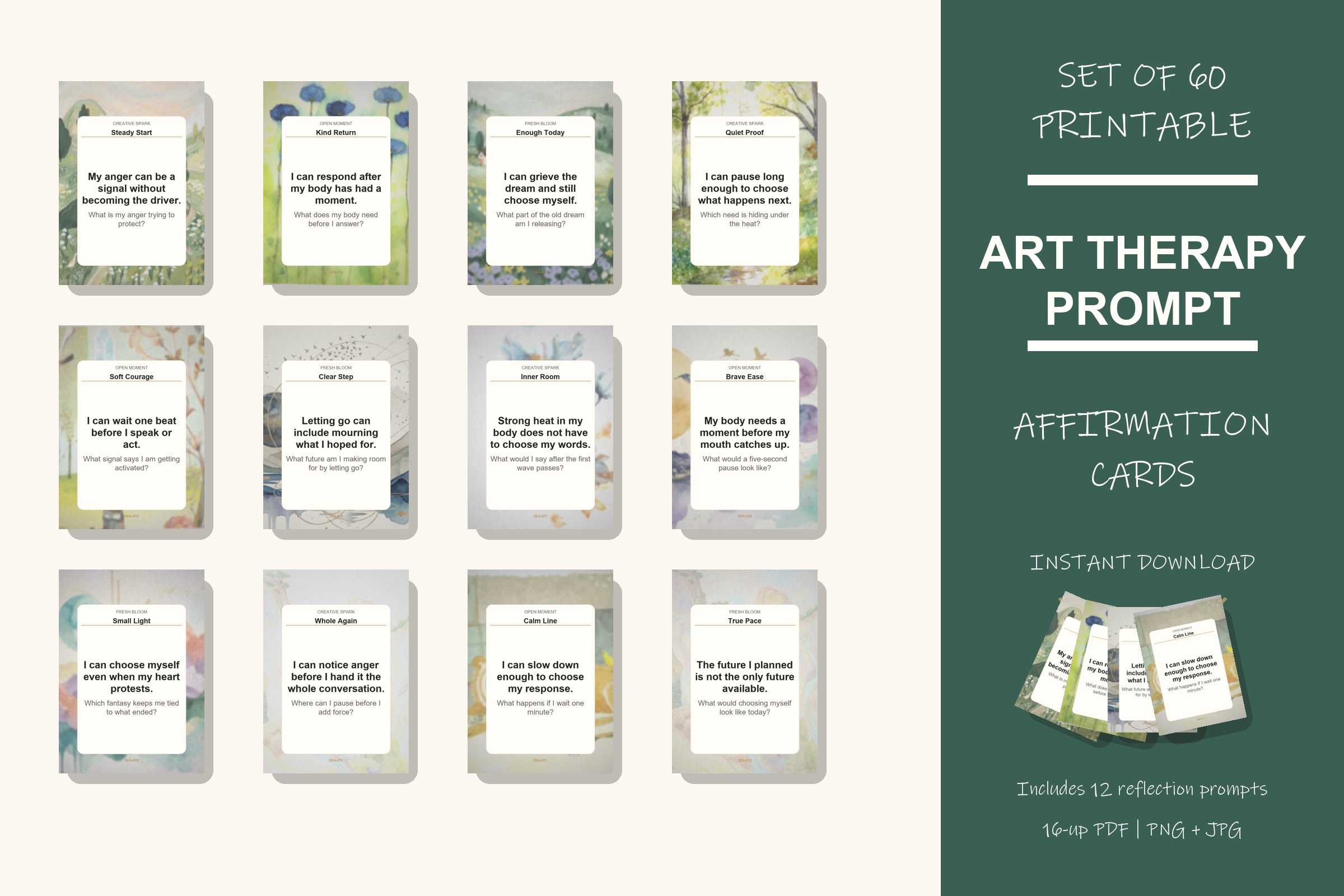Printable Art Therapy Prompt Cards preview