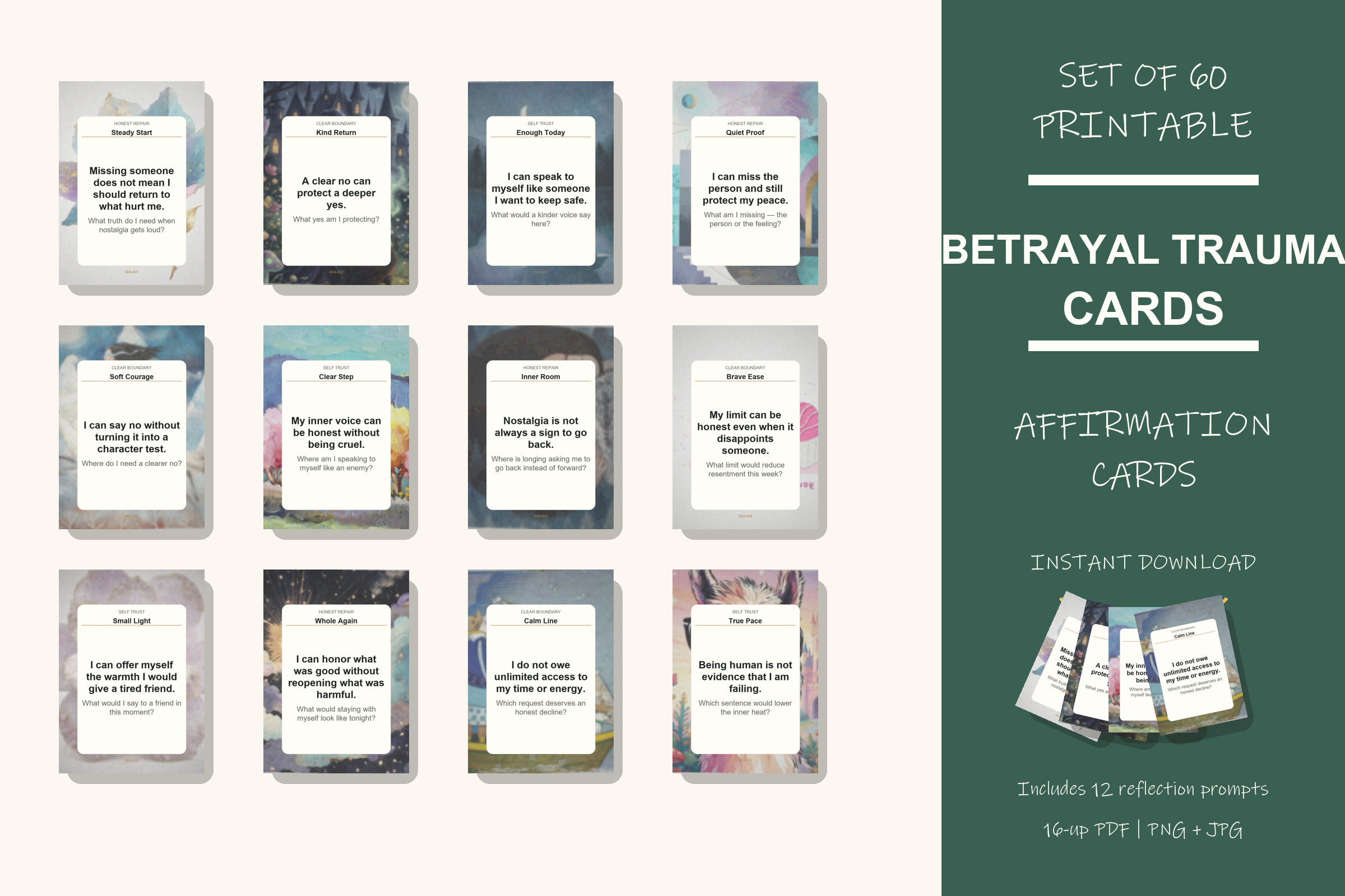Printable Betrayal Trauma Cards preview