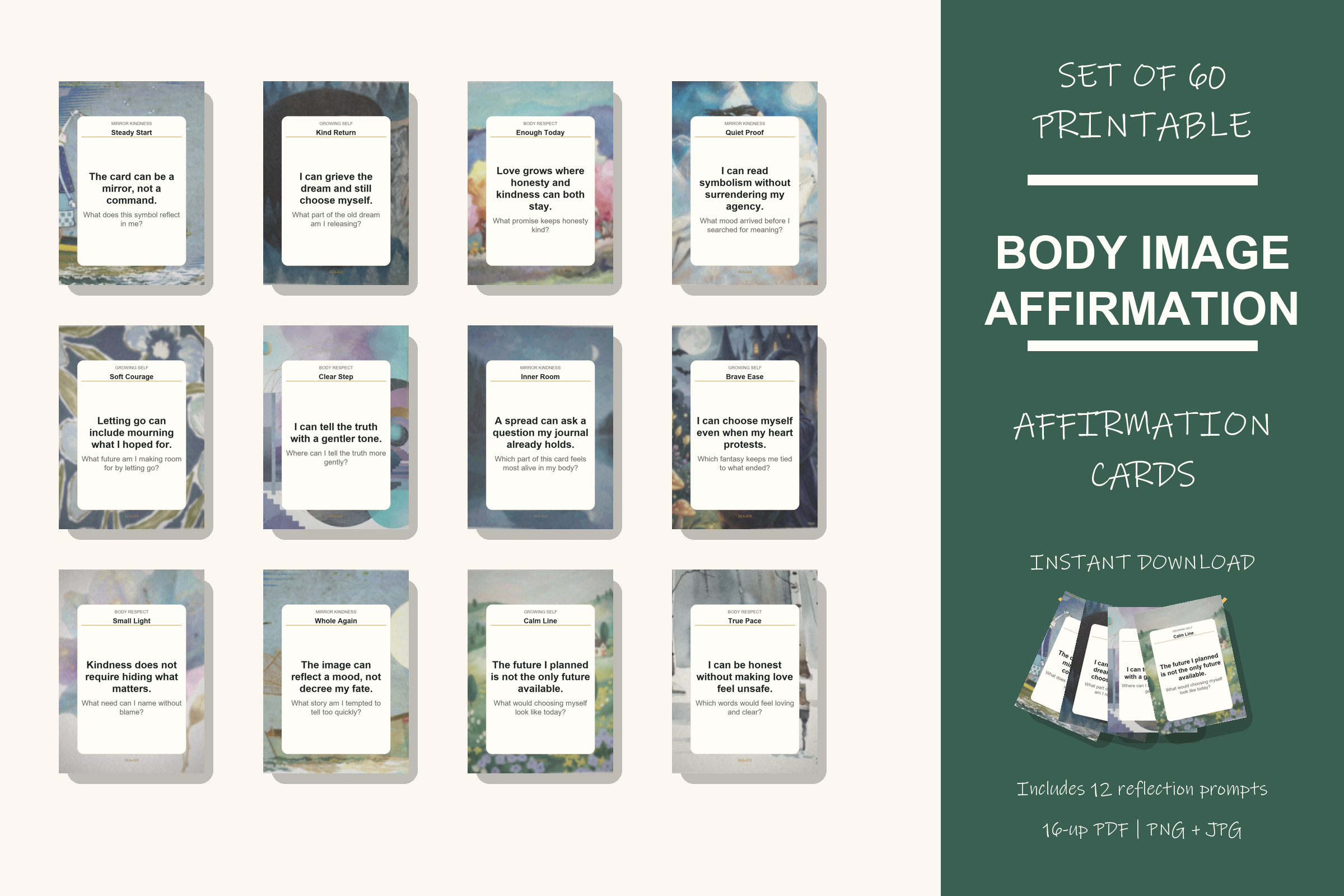 Printable Body Image Affirmation Cards preview
