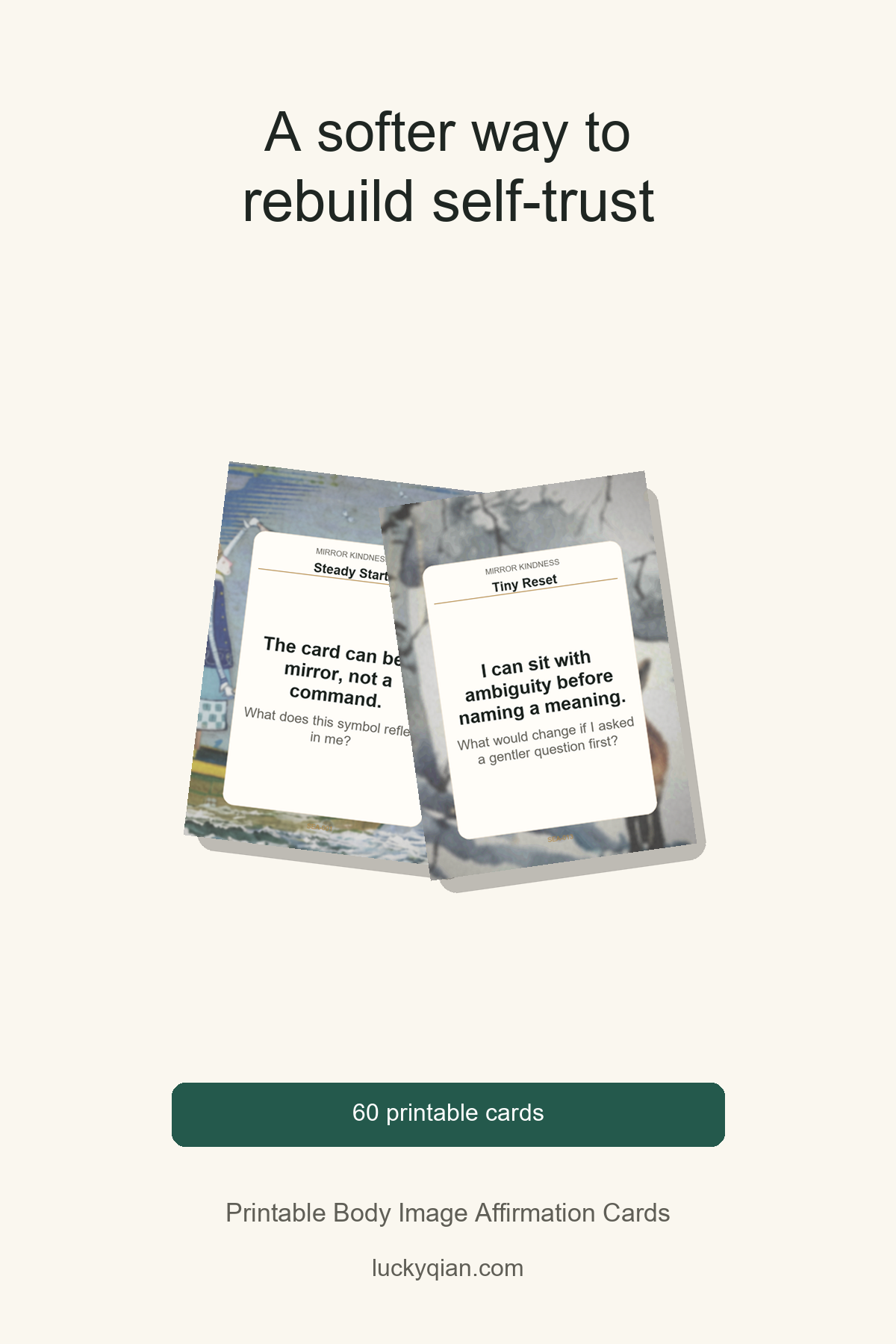 Printable Body Image Affirmation Cards pin preview