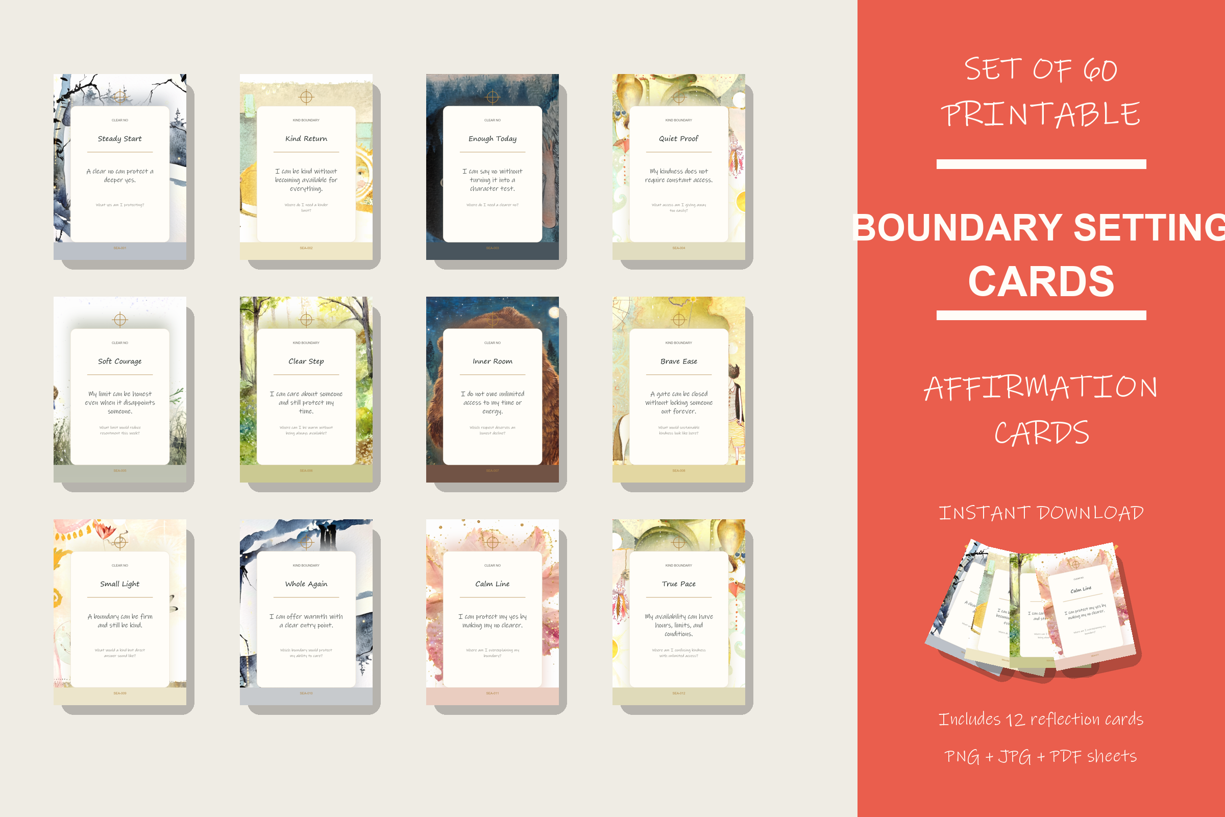 Printable Boundary Setting Cards preview