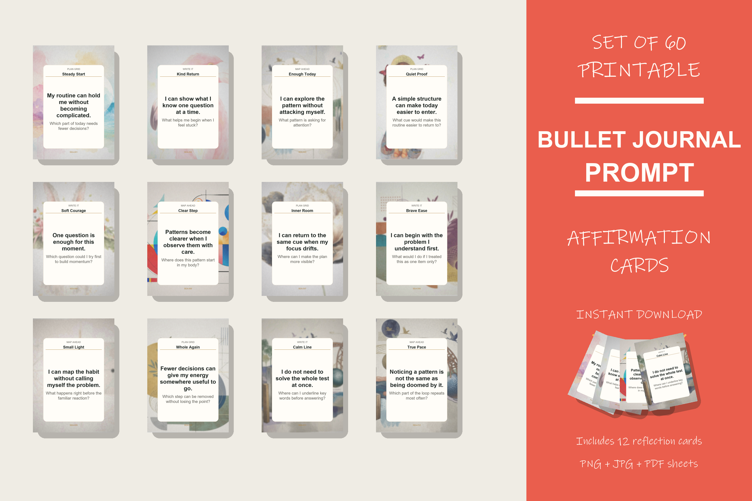 Printable Bullet Journal Prompt Cards preview