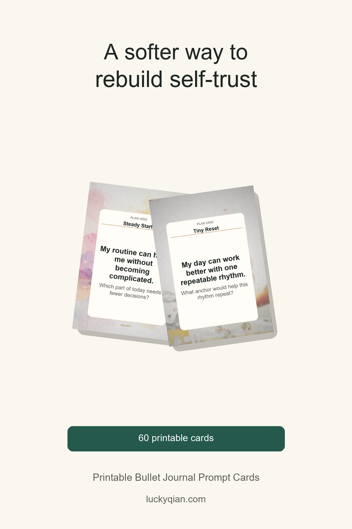 Printable Bullet Journal Prompt Cards pin preview