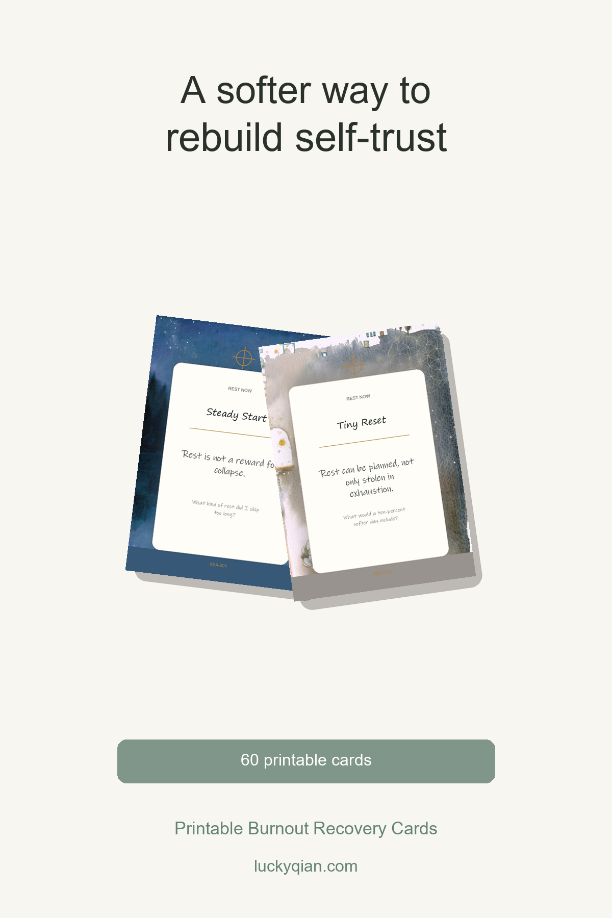 Printable Burnout Recovery Cards pin preview