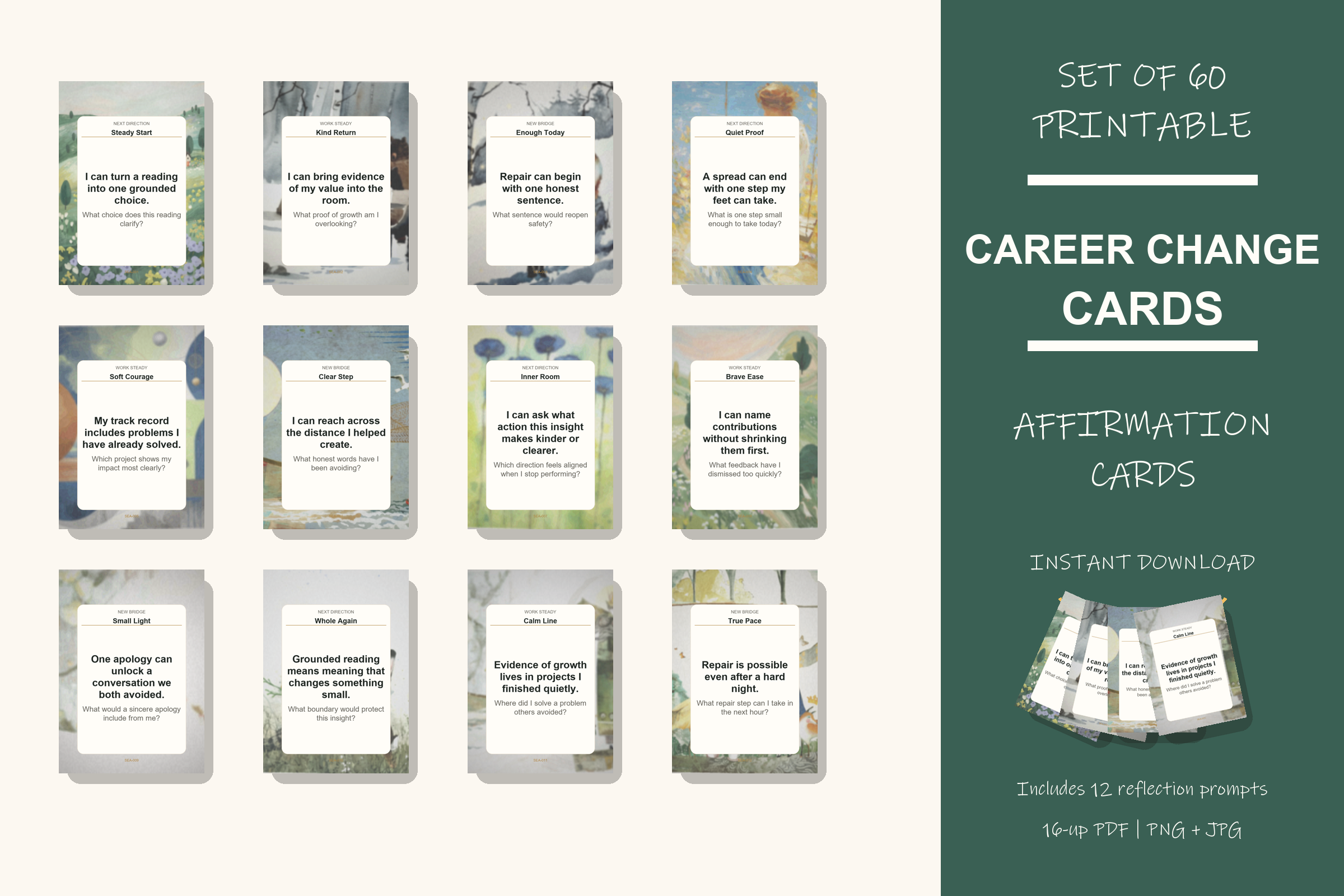 Printable Career Change Cards preview