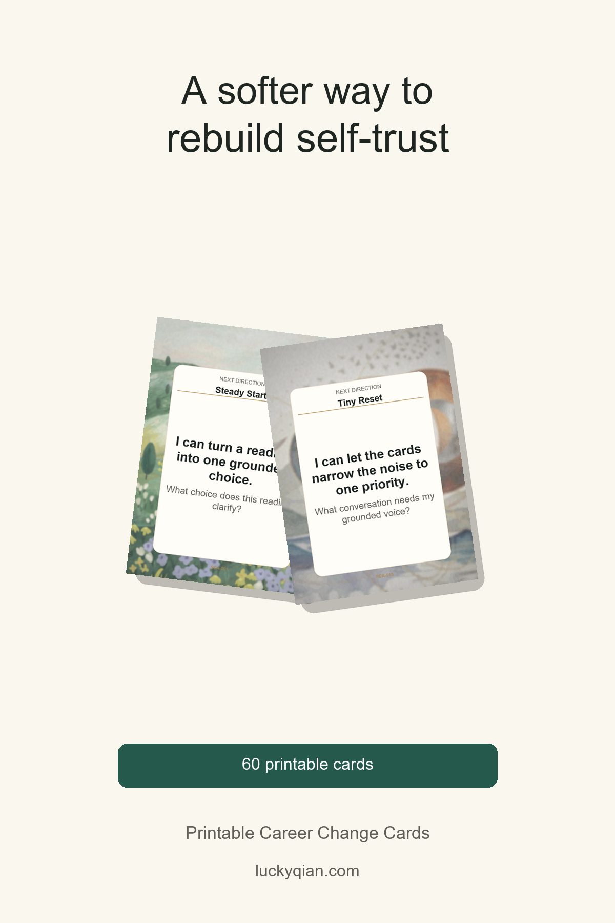 Printable Career Change Cards pin preview