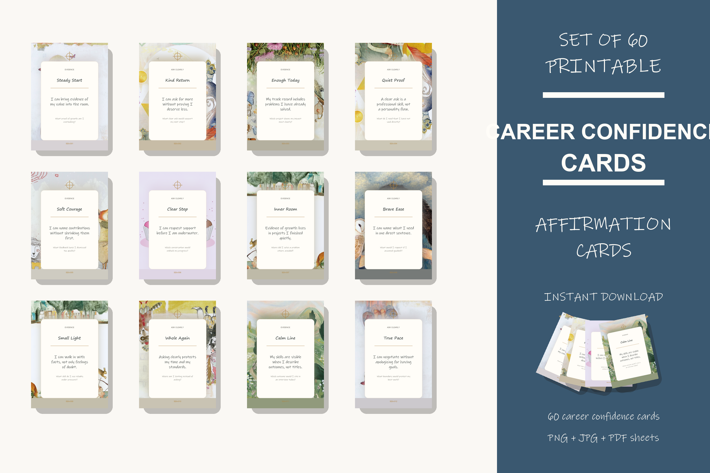 Printable Career Confidence Cards preview