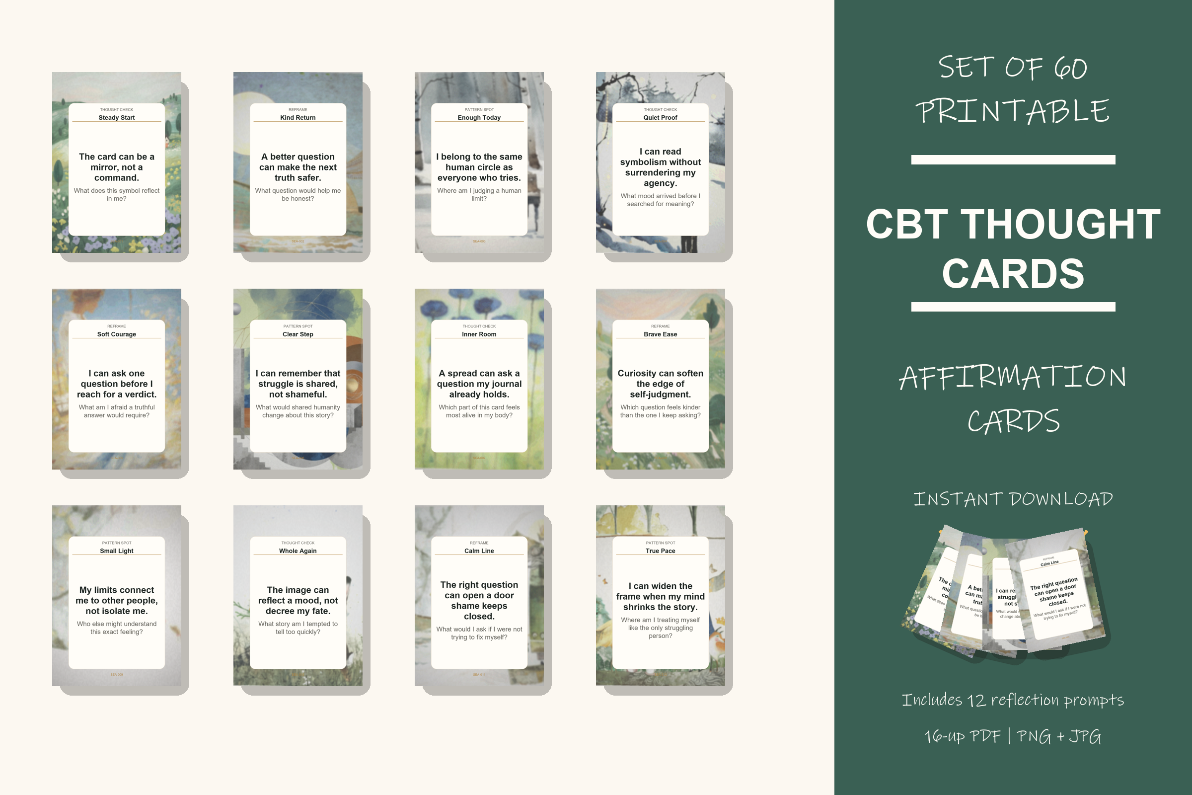 Printable Cbt Thought Cards preview