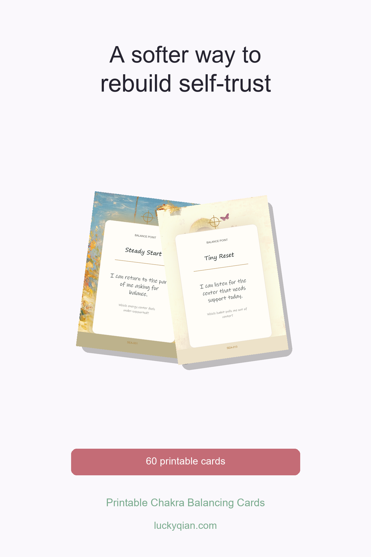 Printable Chakra Balancing Cards pin preview
