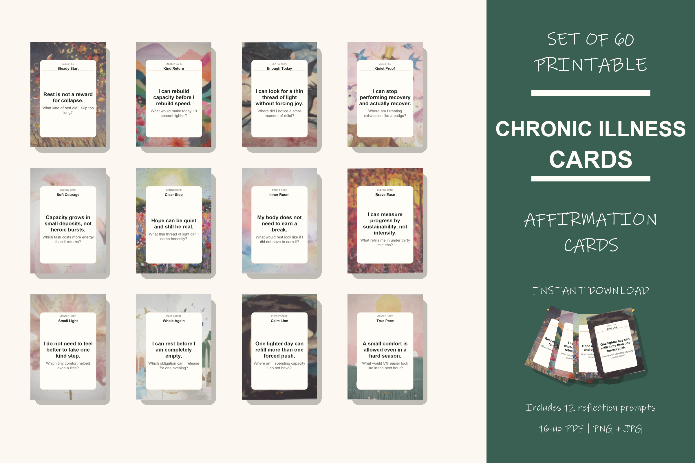 Printable Chronic Illness Cards preview