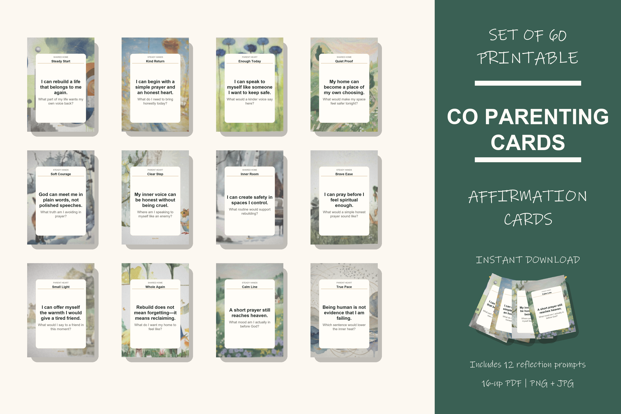 Printable Co Parenting Cards preview