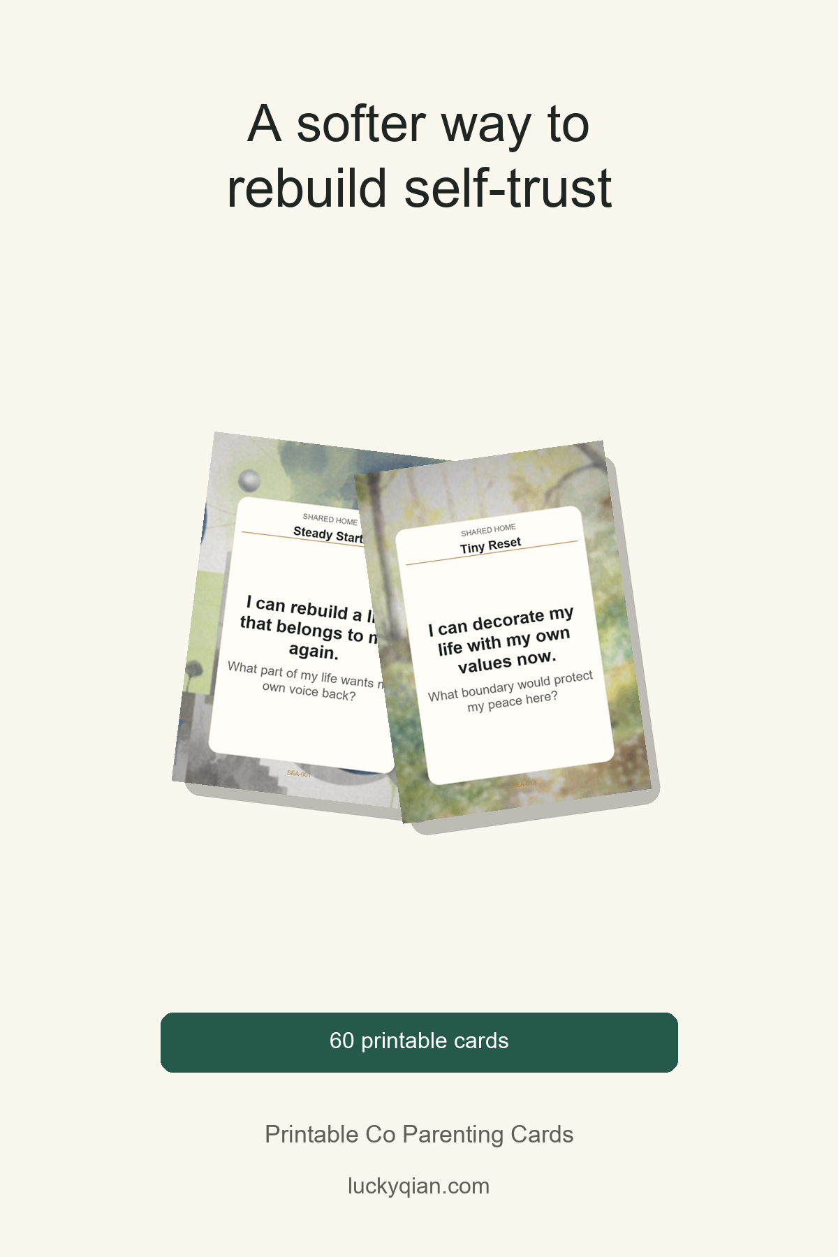 Printable Co Parenting Cards pin preview