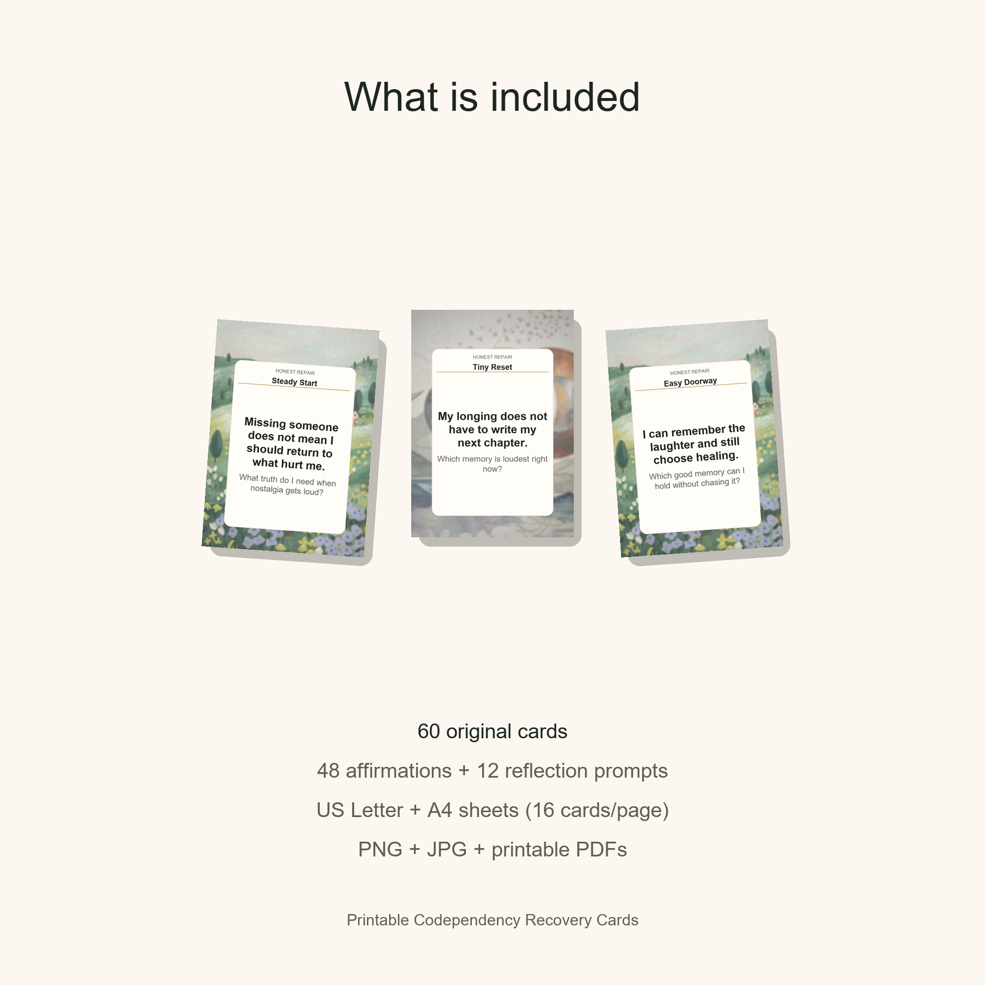 Printable Codependency Recovery Cards gallery preview