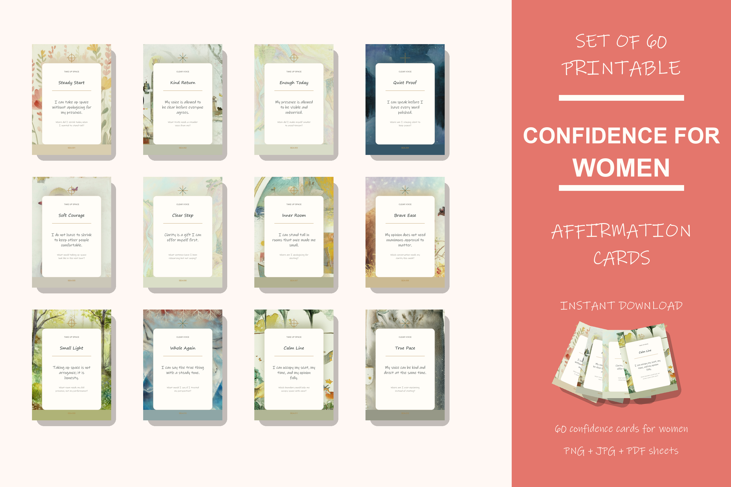 Printable Confidence Cards for Women preview