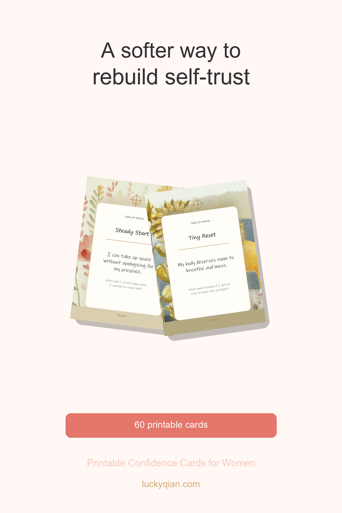 Printable Confidence Cards for Women pin preview