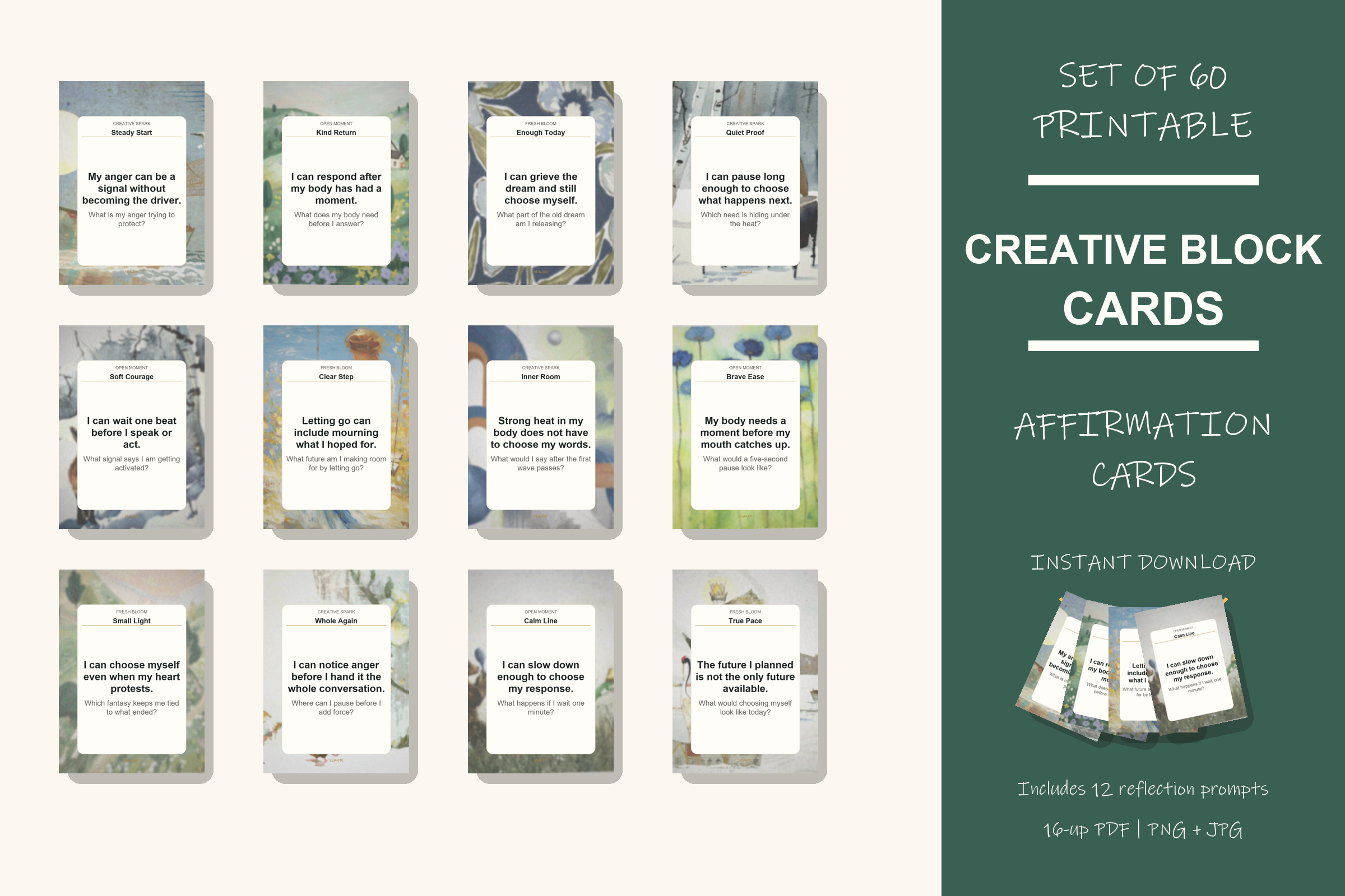 Printable Creative Block Cards preview