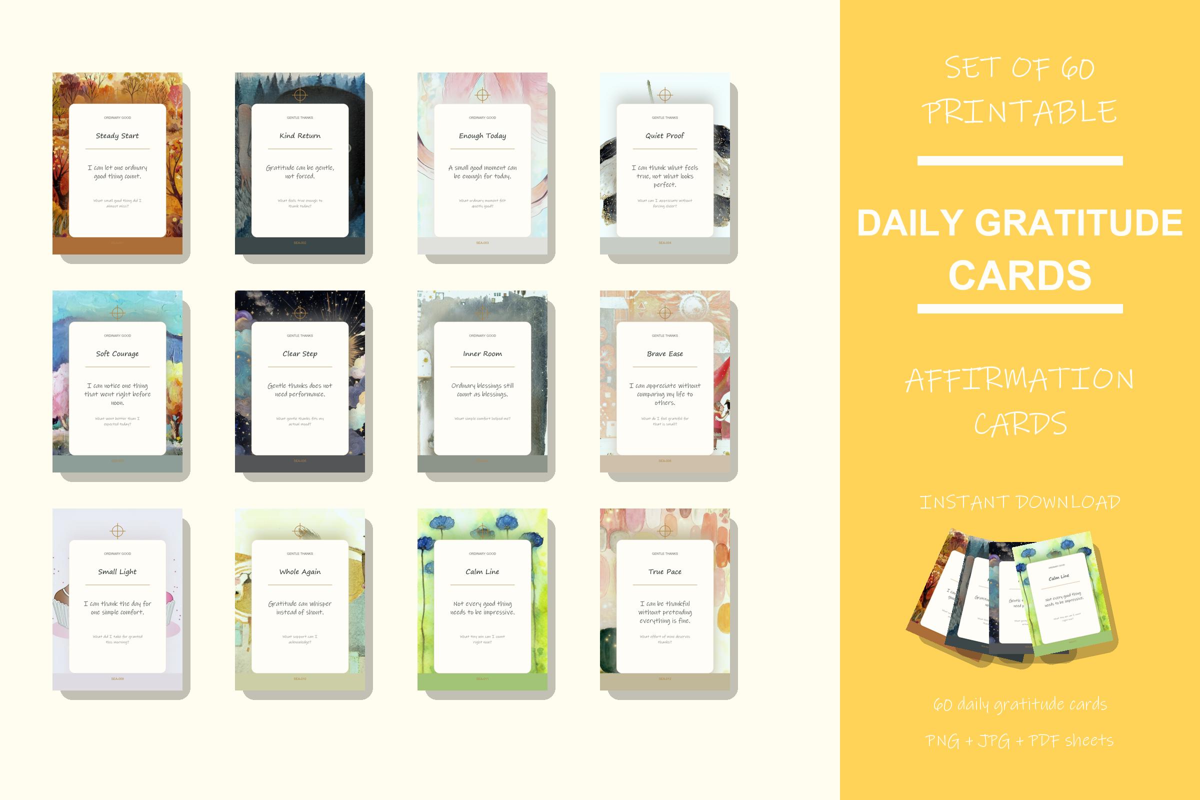 Printable Daily Gratitude Cards preview