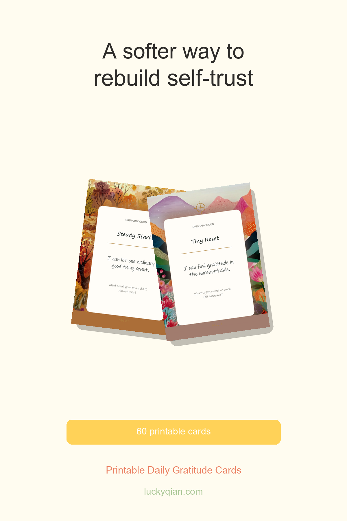 Printable Daily Gratitude Cards pin preview