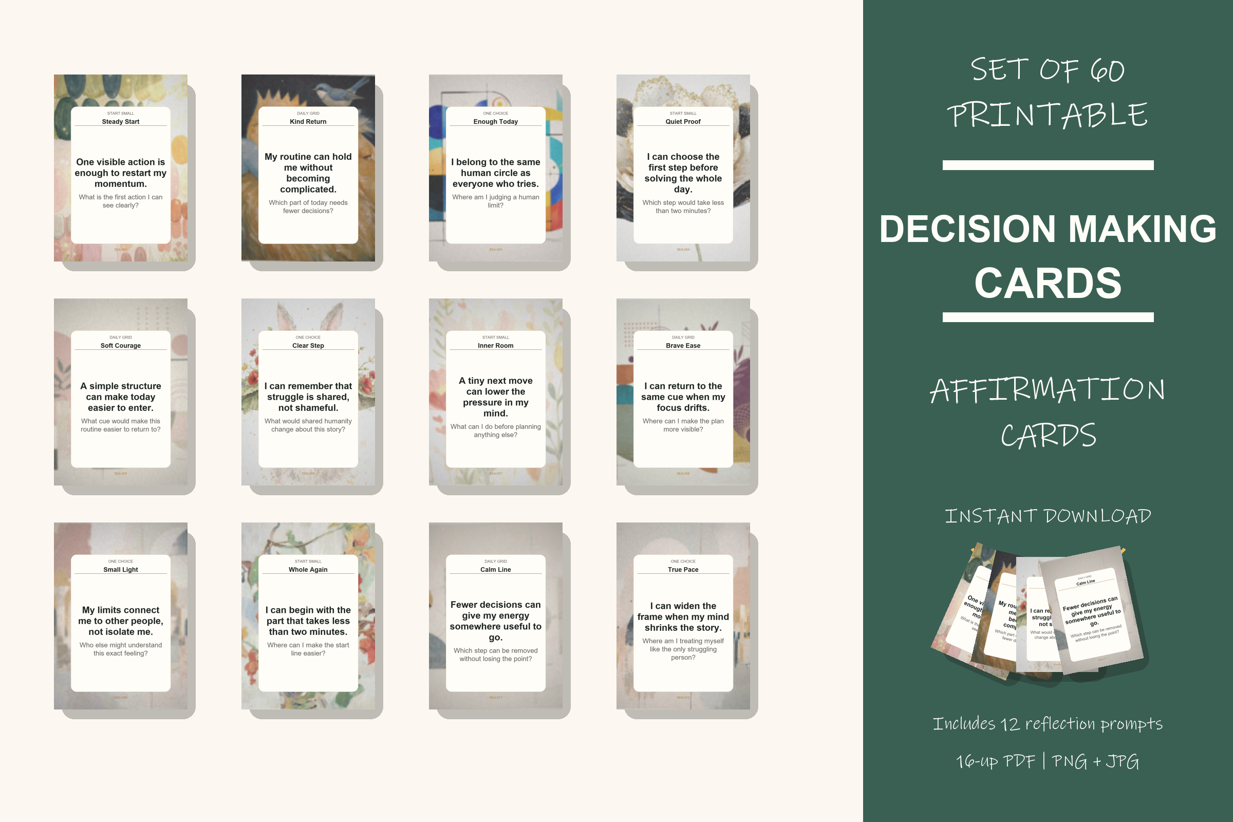 Printable Decision Making Cards preview