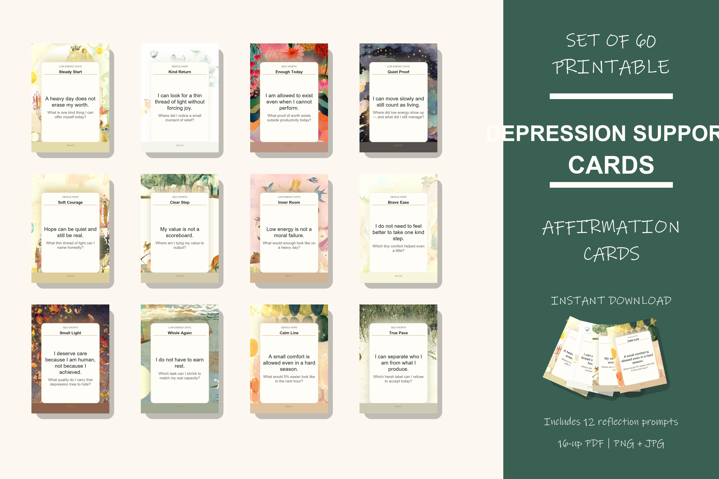 Printable Depression Support Cards preview