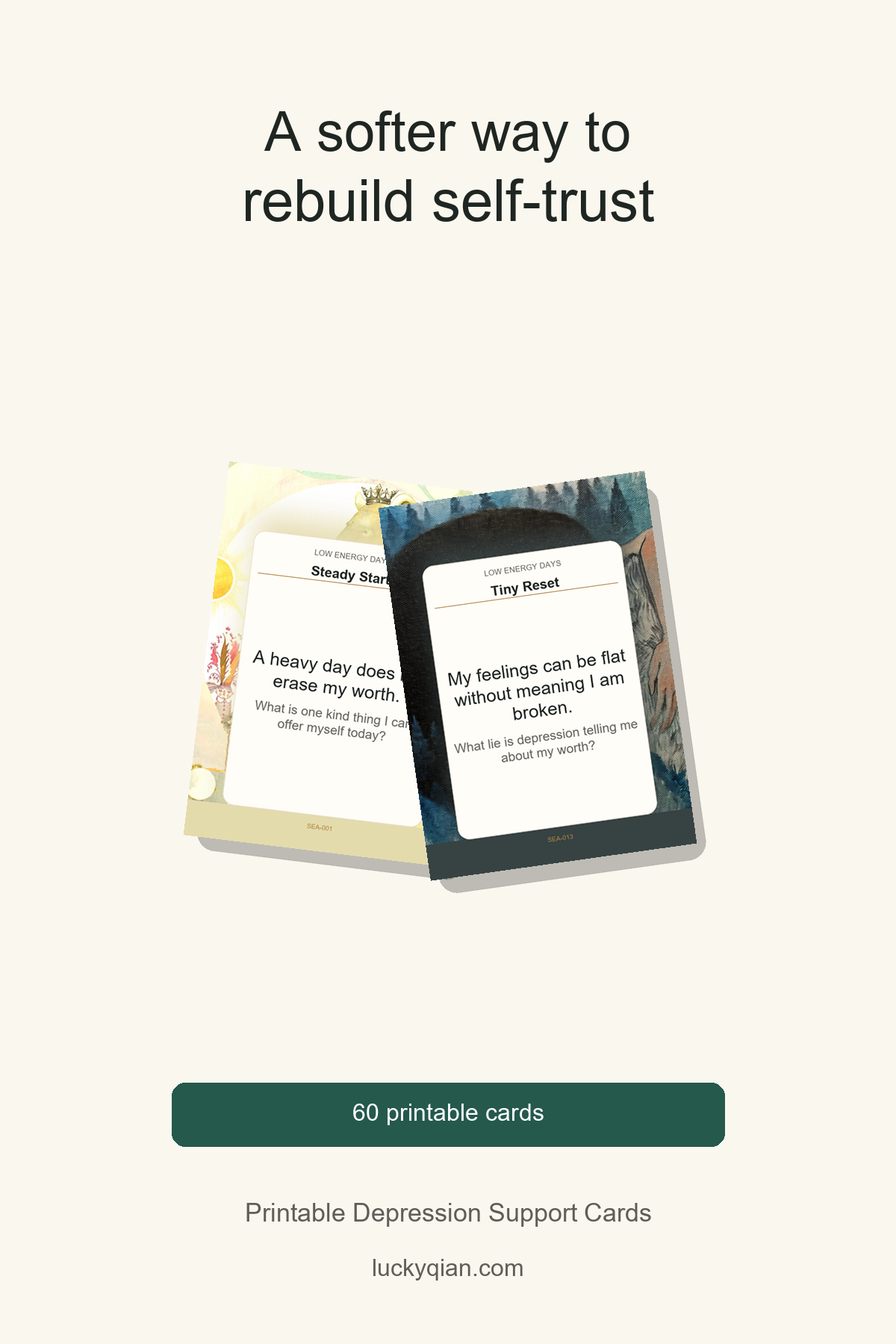 Printable Depression Support Cards pin preview