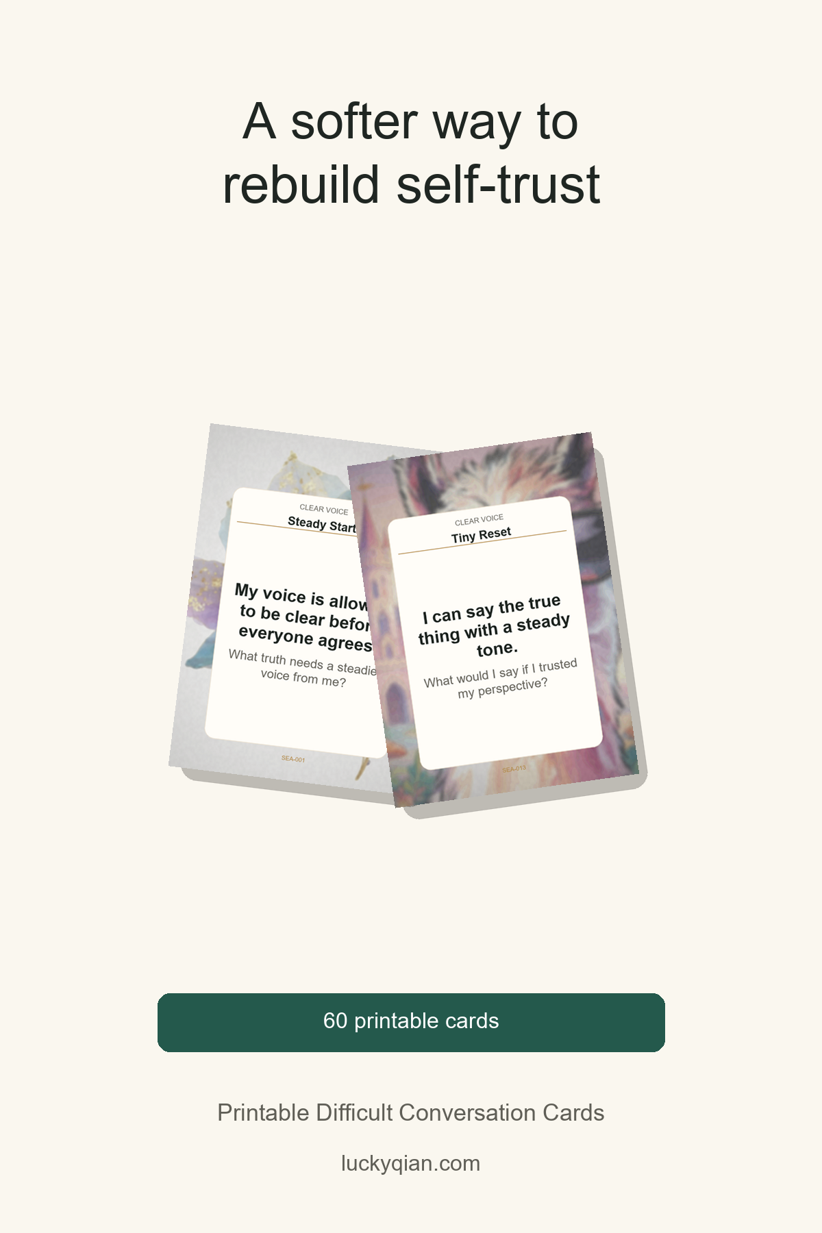 Printable Difficult Conversation Cards pin preview