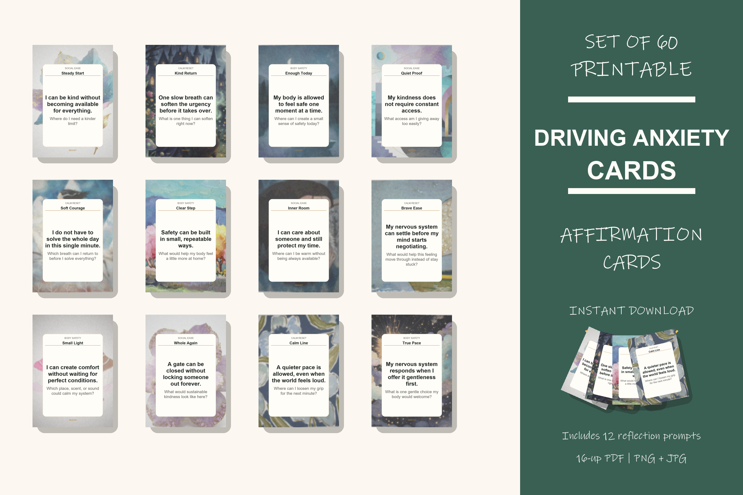 Printable Driving Anxiety Cards preview