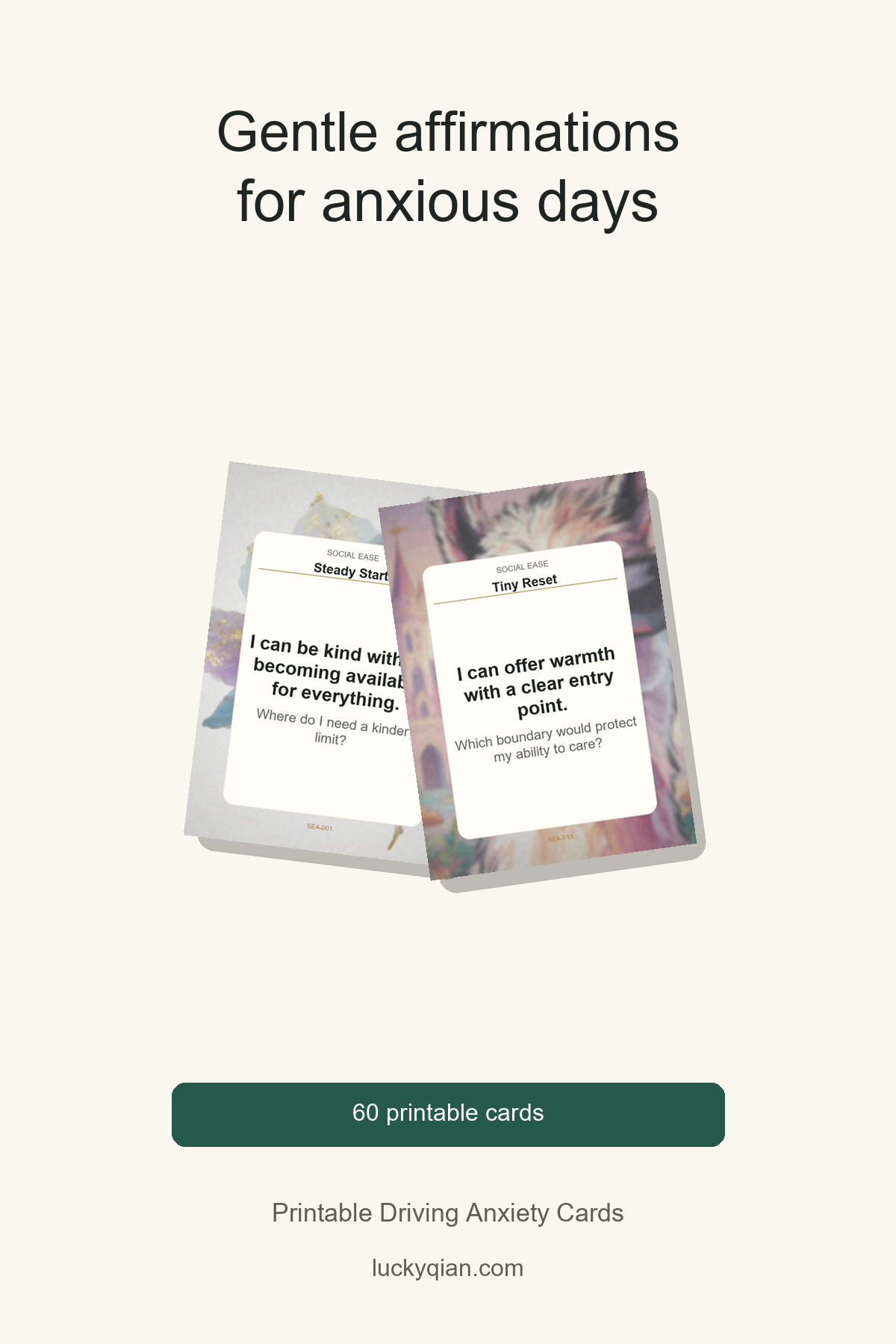 Printable Driving Anxiety Cards pin preview