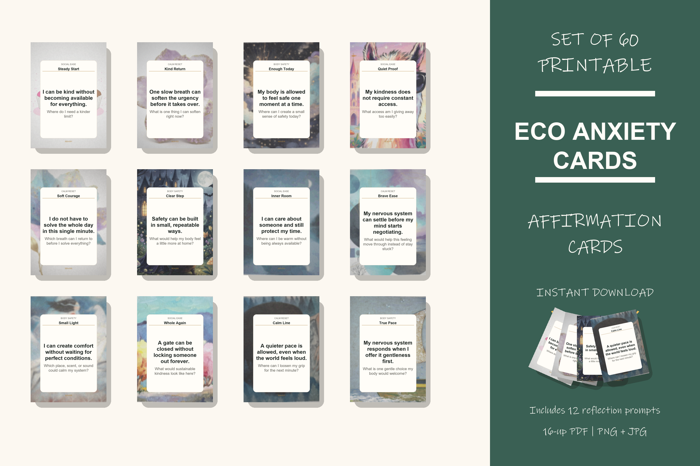 Printable Eco Anxiety Cards preview