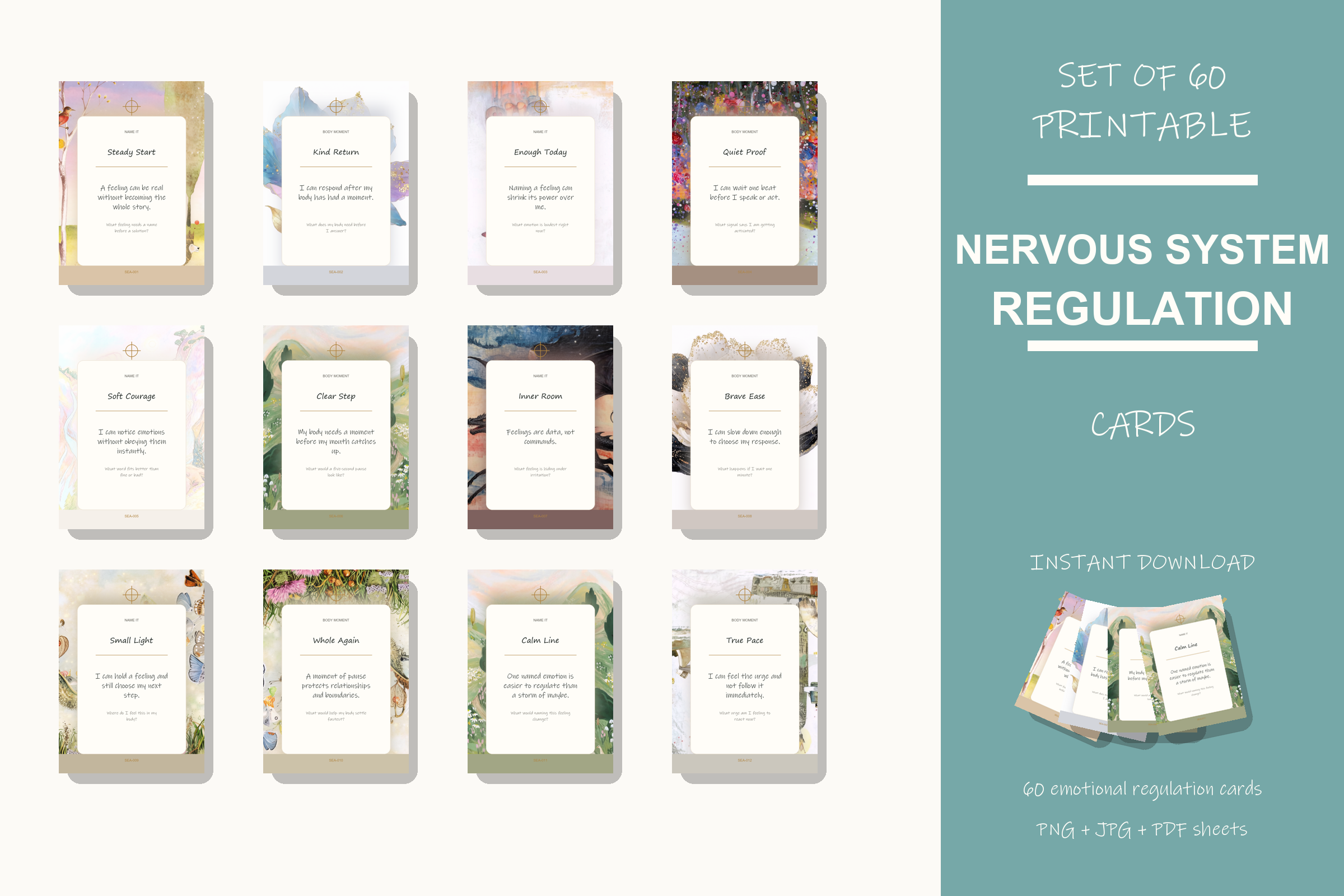 Printable Emotional Regulation Cards preview