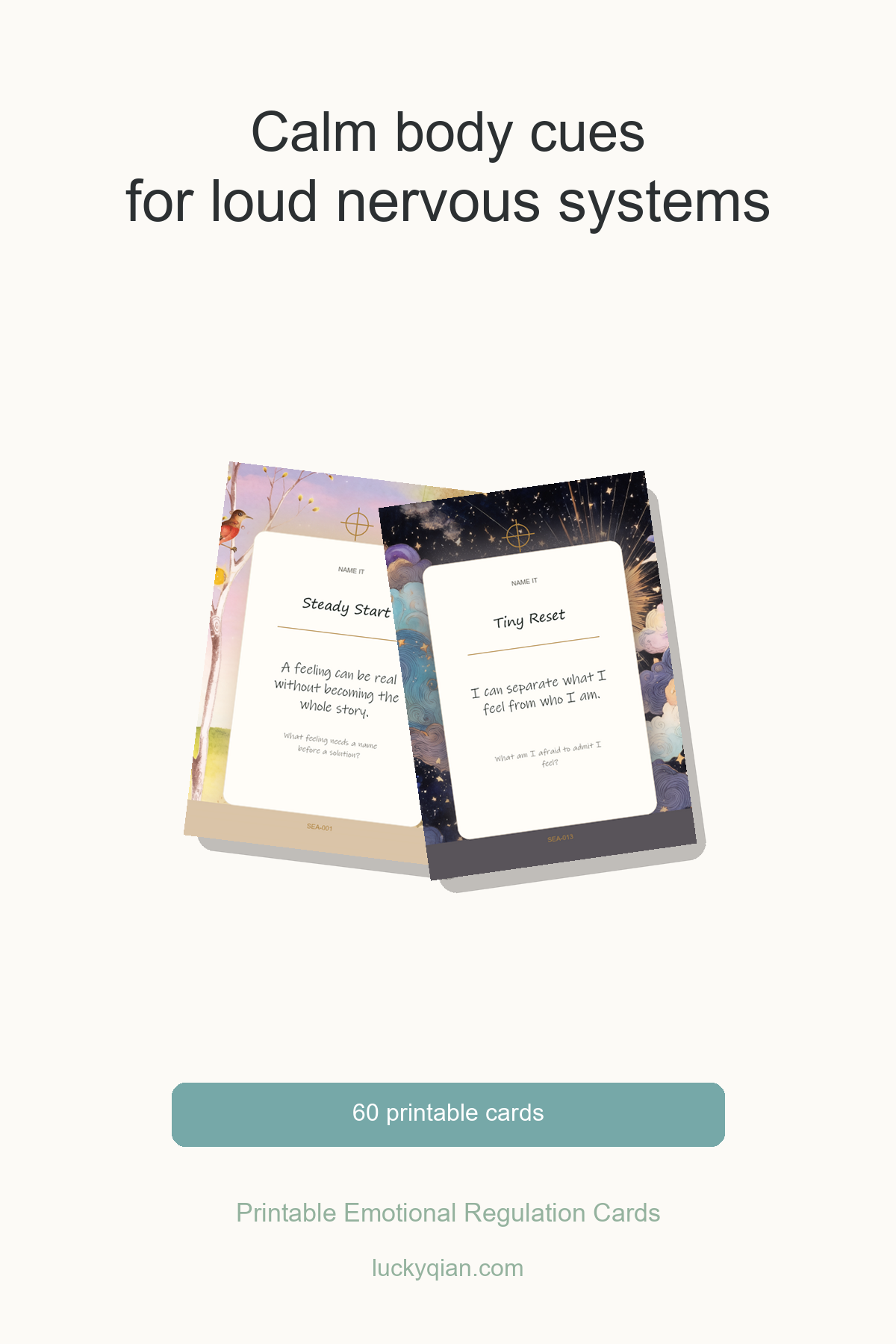 Printable Emotional Regulation Cards pin preview