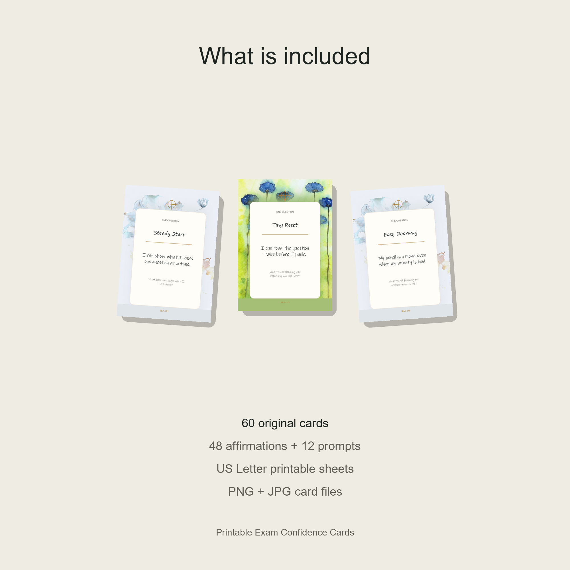 Printable Exam Confidence Cards gallery preview