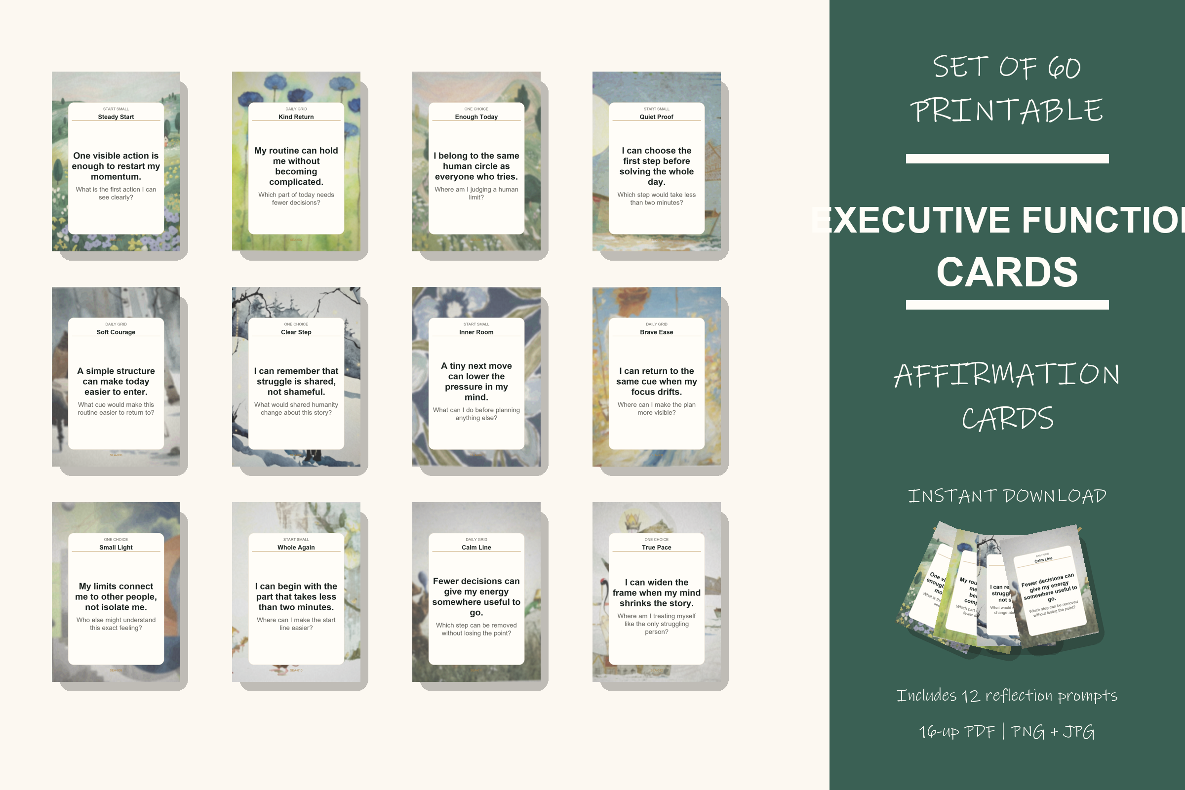 Printable Executive Function Cards preview