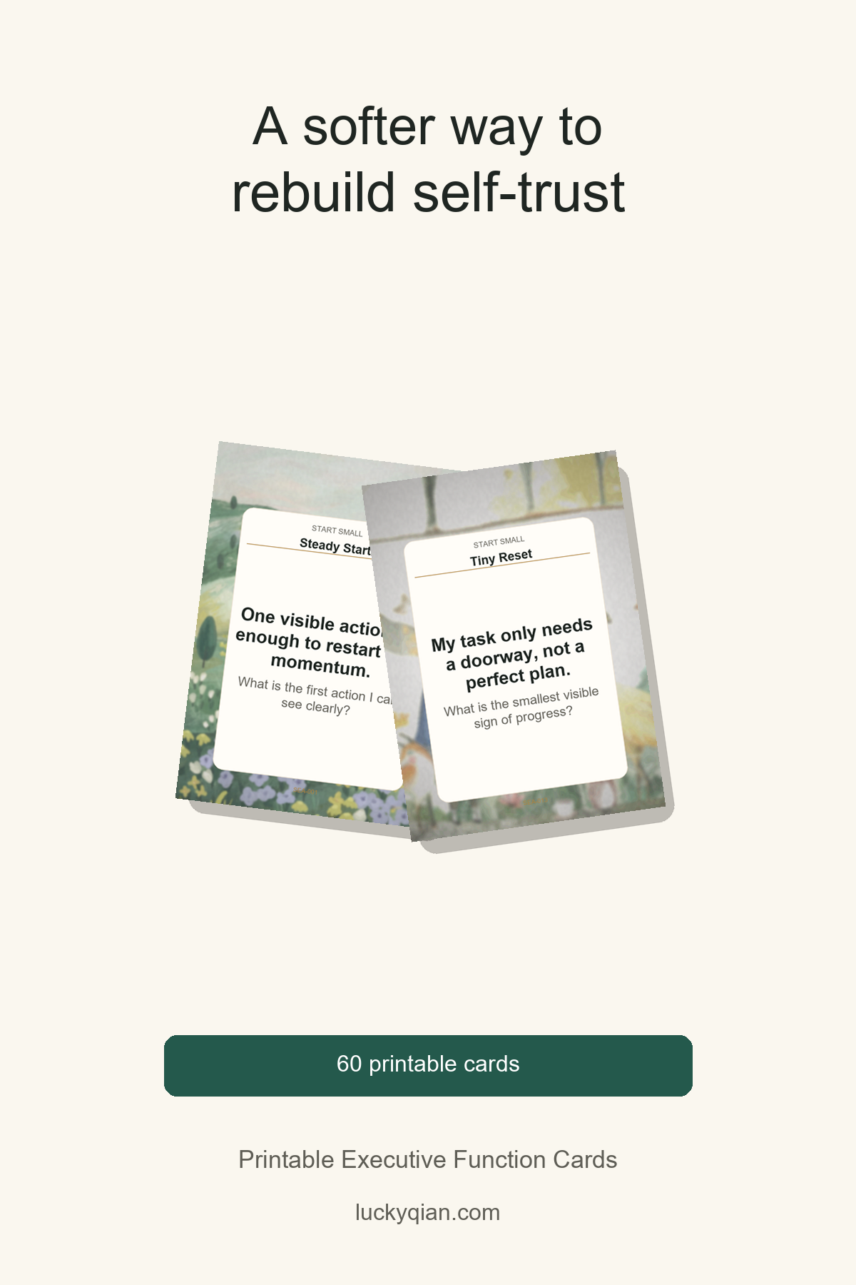 Printable Executive Function Cards pin preview