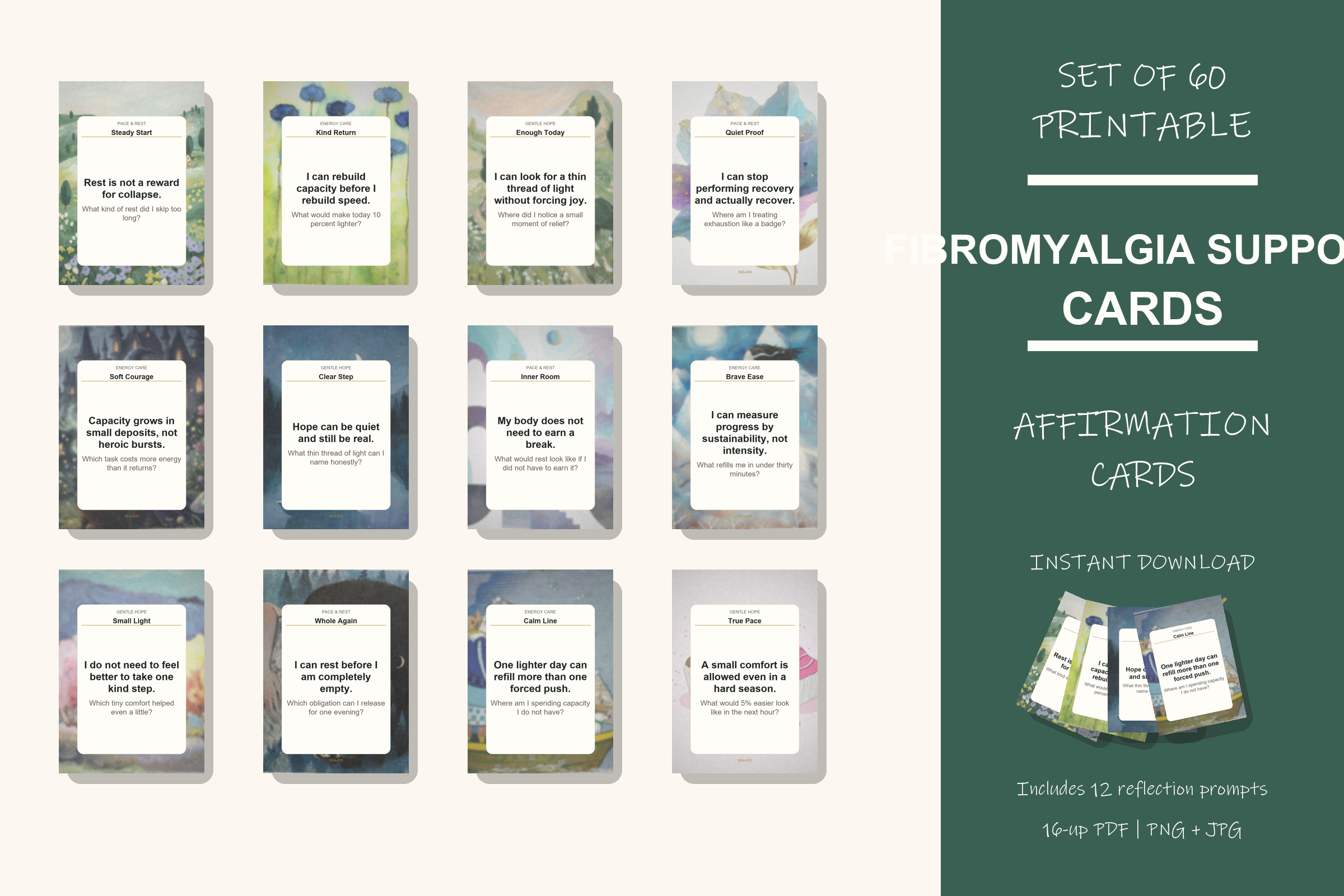 Printable Fibromyalgia Support Cards preview