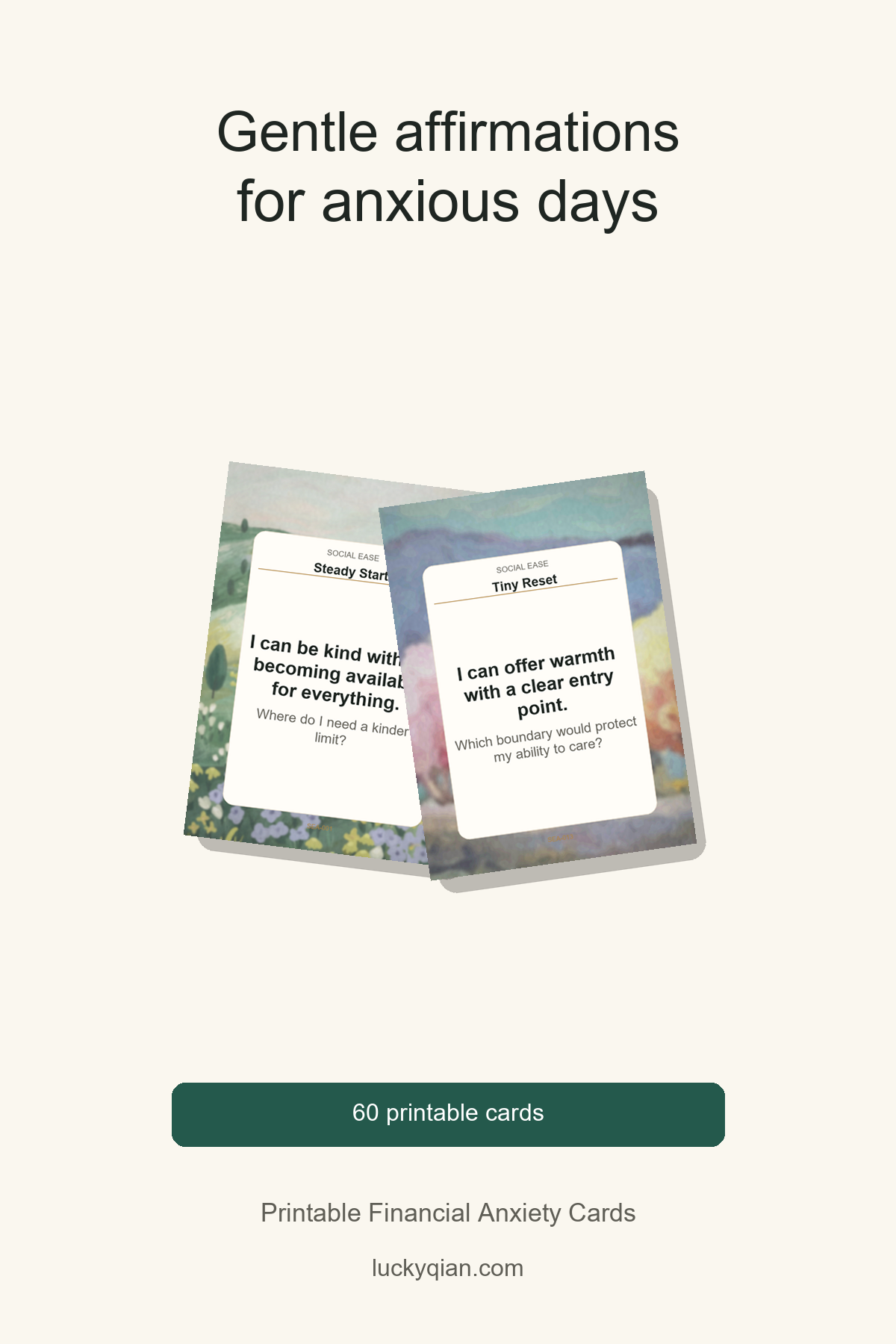Printable Financial Anxiety Cards pin preview