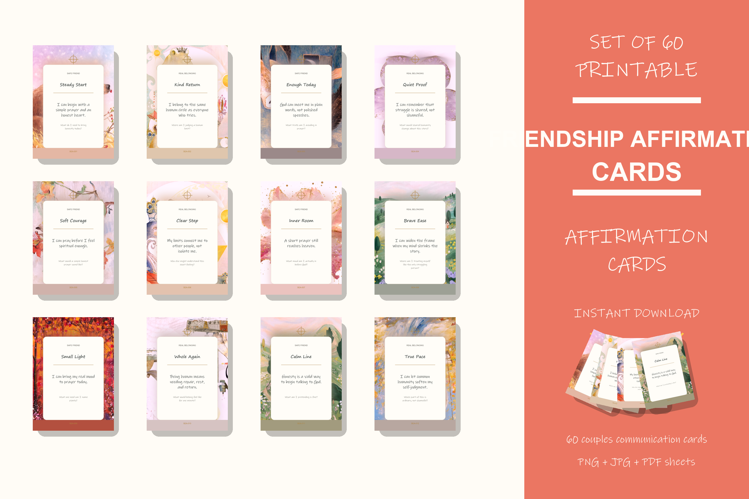 Printable Friendship Affirmation Cards preview
