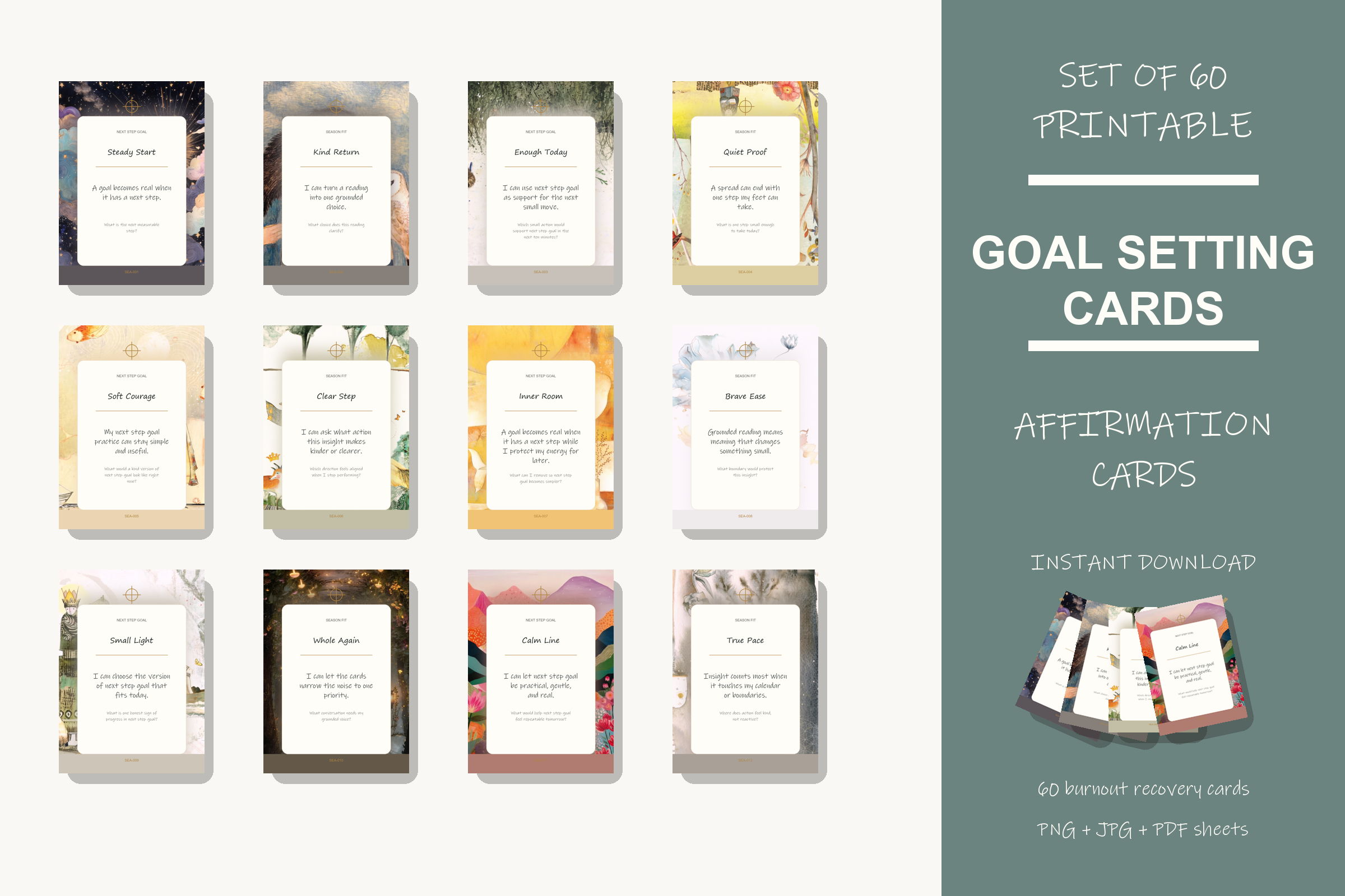 Printable Goal Setting Cards preview