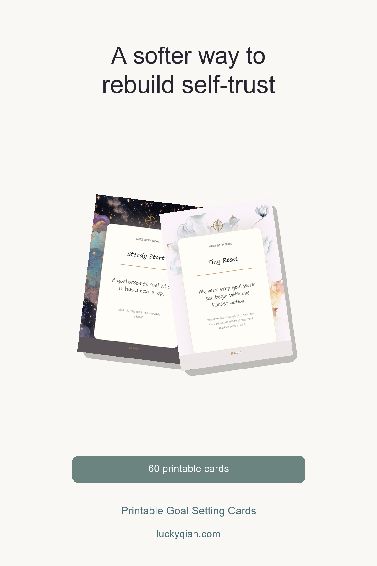 Printable Goal Setting Cards pin preview