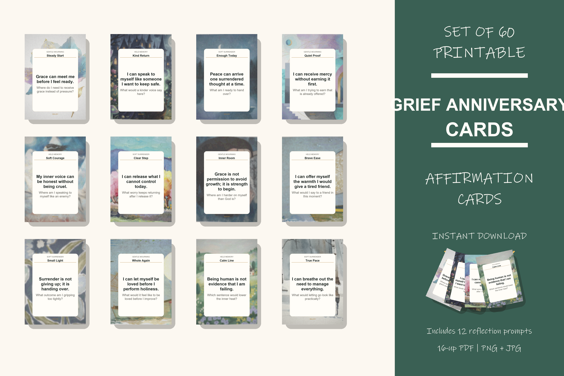 Printable Grief Anniversary Cards preview