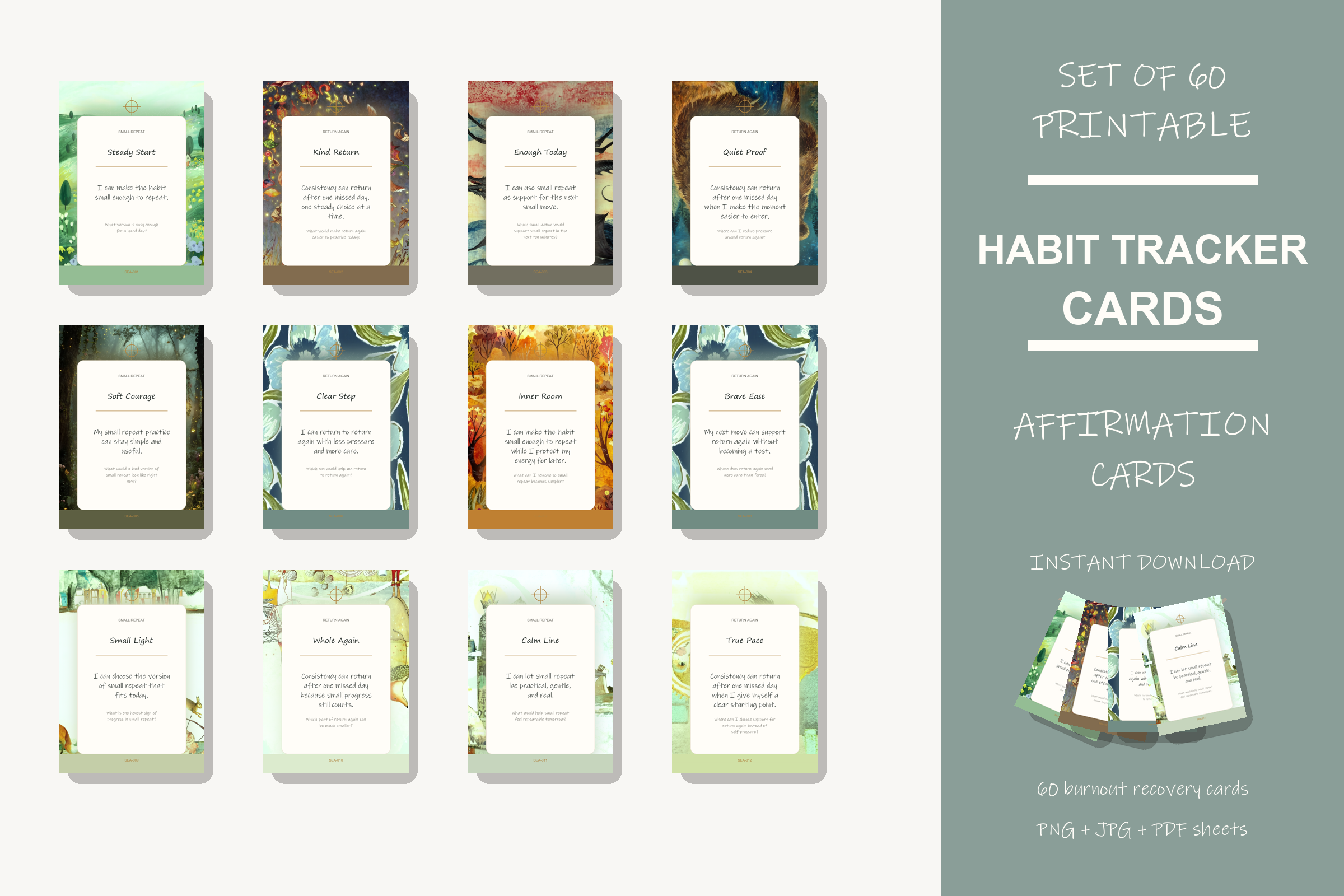 Printable Habit Tracker Cards preview