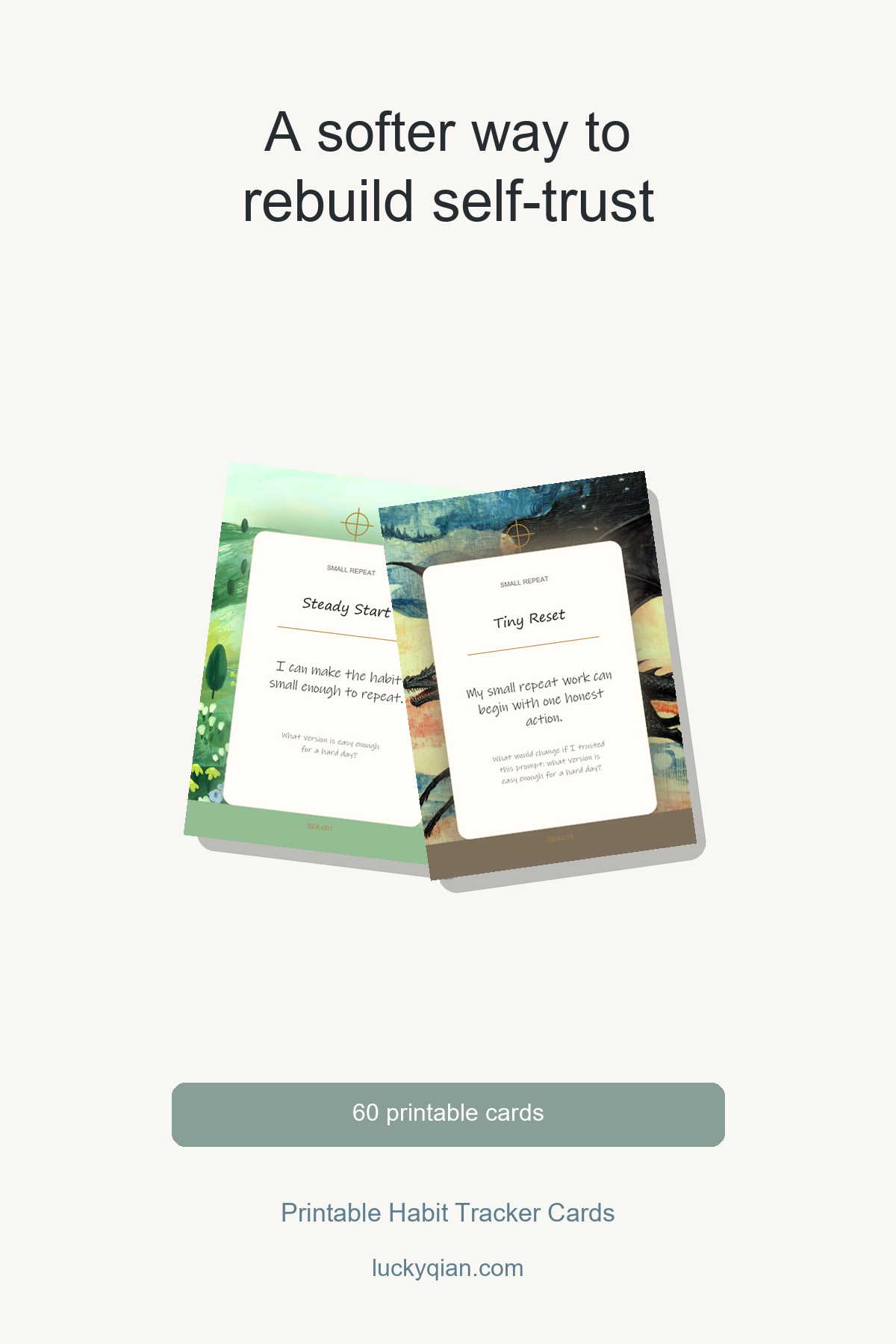 Printable Habit Tracker Cards pin preview