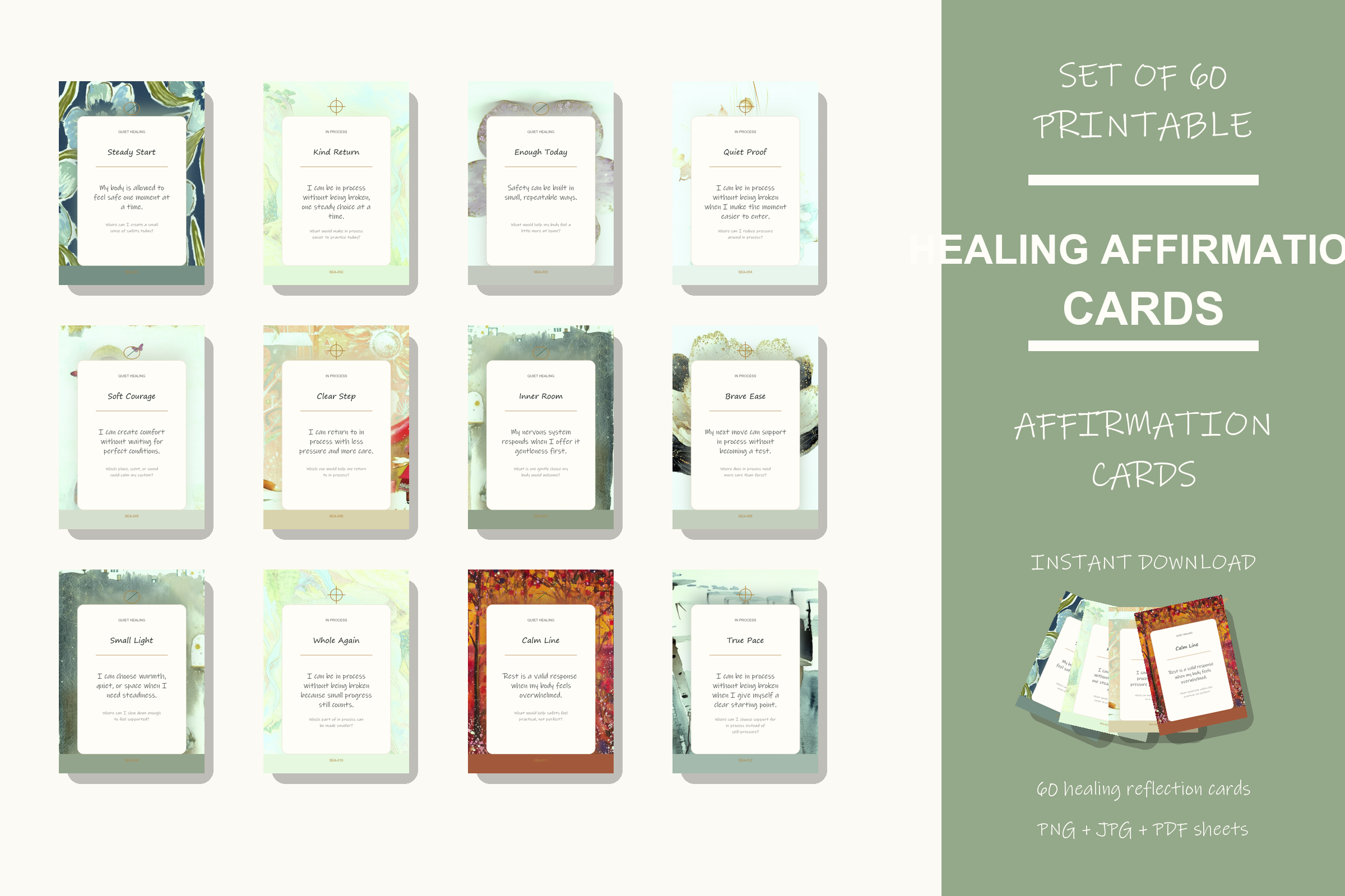 Printable Healing Affirmation Cards preview