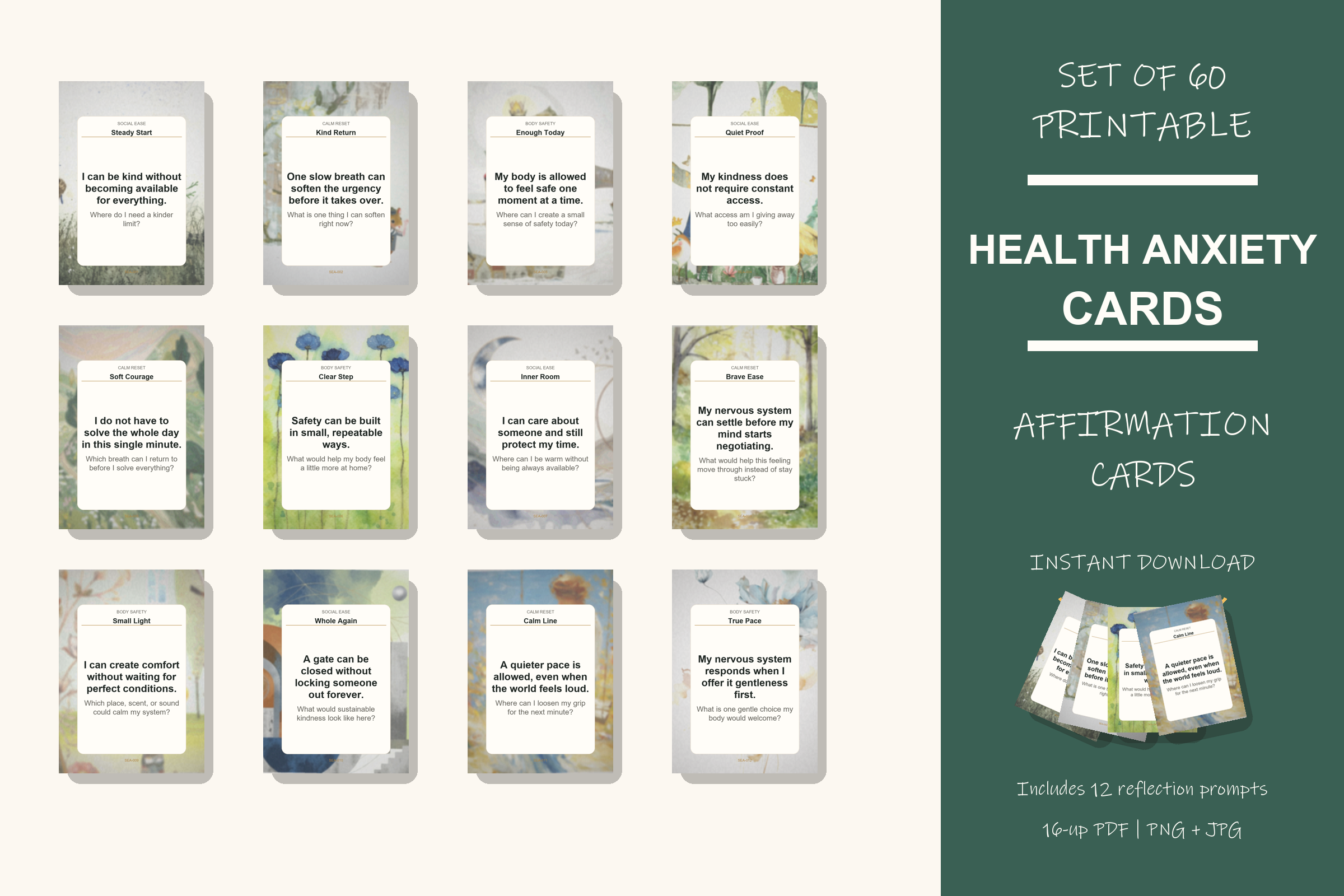 Printable Health Anxiety Cards preview