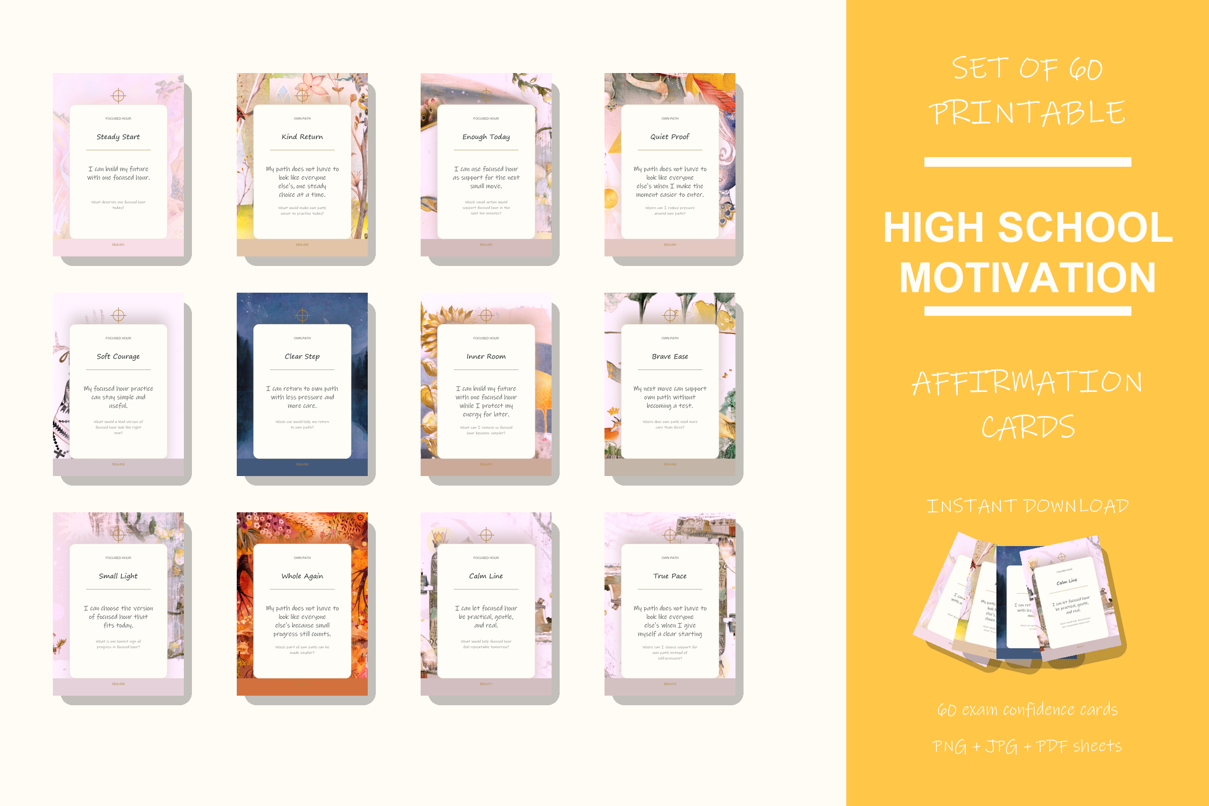 Printable High School Motivation Cards preview