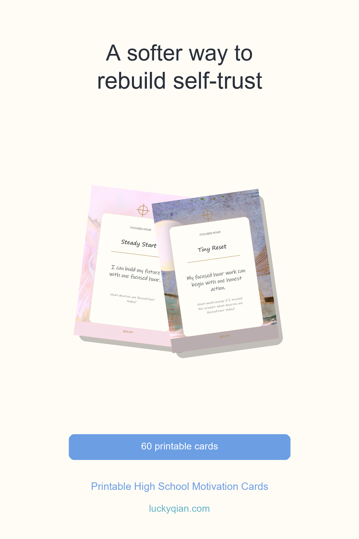 Printable High School Motivation Cards pin preview
