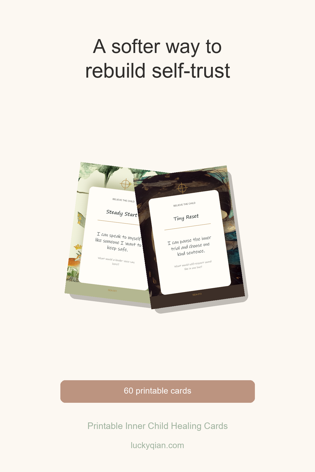Printable Inner Child Healing Cards pin preview