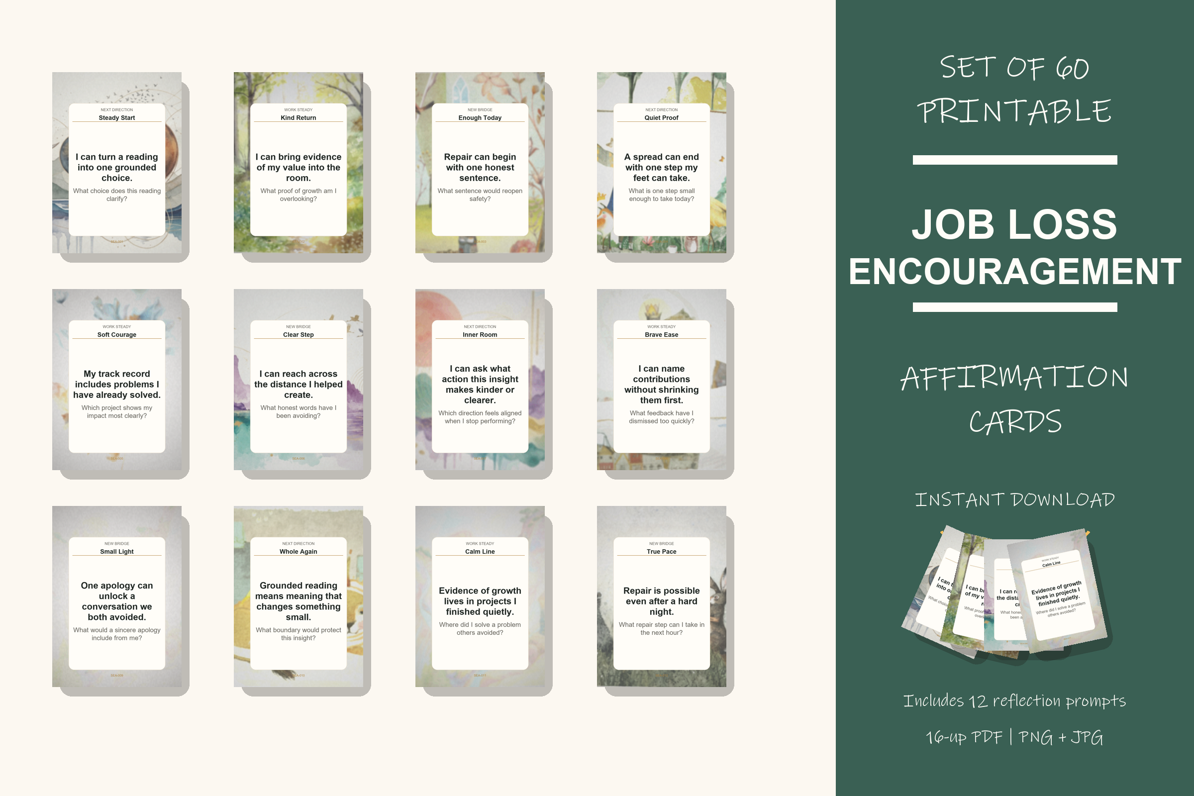 Printable Job Loss Encouragement Cards preview